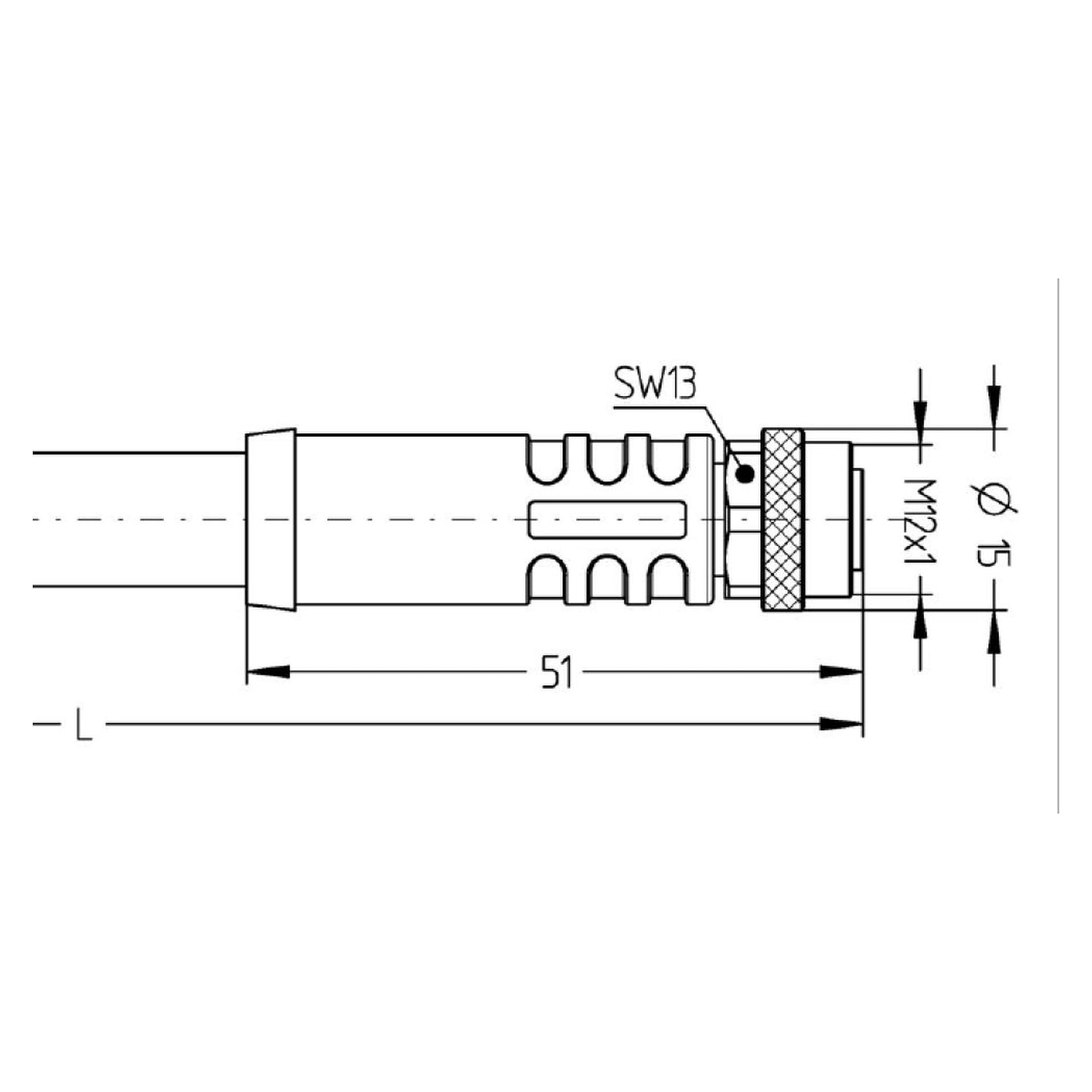 Sensorkabel 4-polig PUR 2,5 m, M12 Buchse S-kodiert auf offene Enden, 220-240V AC - LED2WORK 200100-15