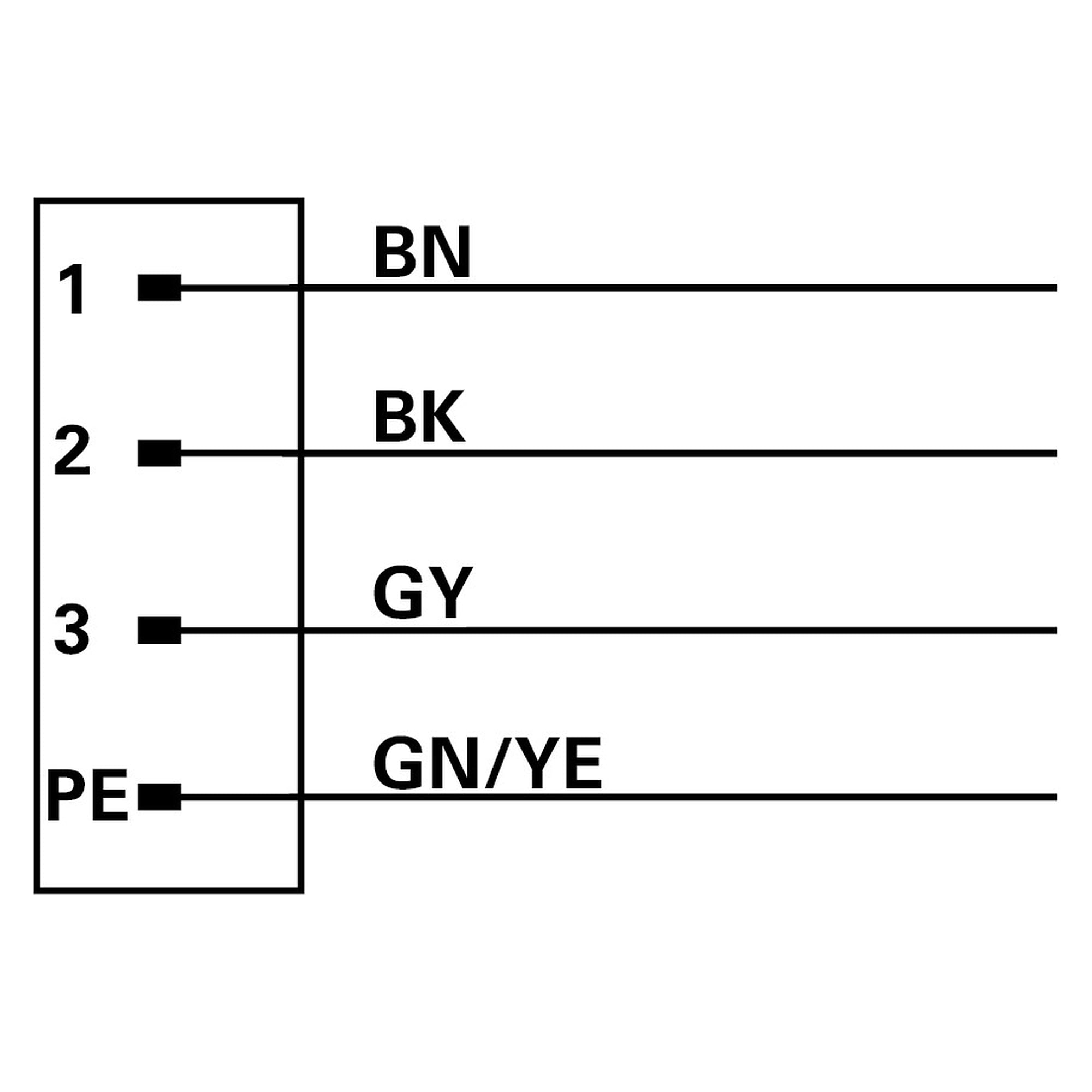 Sensorkabel 4-polig PUR 2,5 m, M12 Buchse S-kodiert auf offene Enden, 220-240V AC - LED2WORK 200100-15