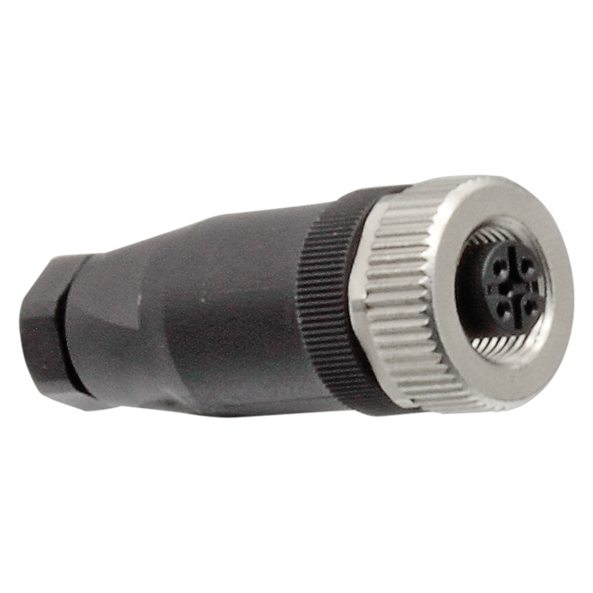M12 Connector Socket Straight, 4-pin, A-coded, Field-wireable, IP67 - LED2WORK 200200-01