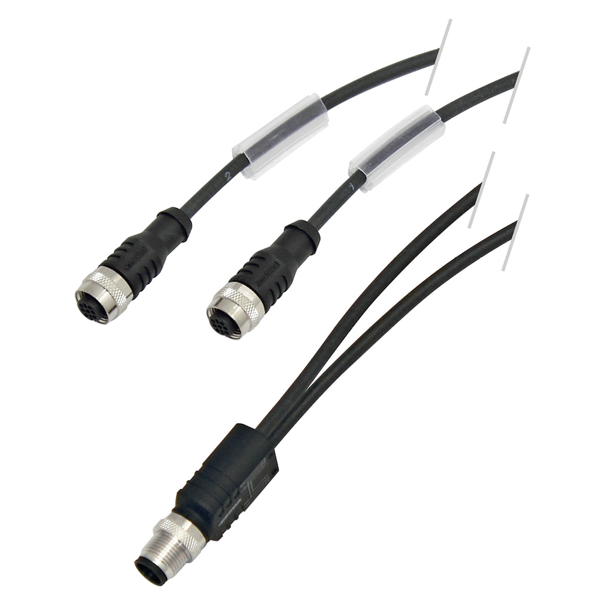 M12 Y-Verteiler mit Kabelabgang 2x 1 m, A-kodiert, 24V DC, 4 A - LED2WORK 200200-08