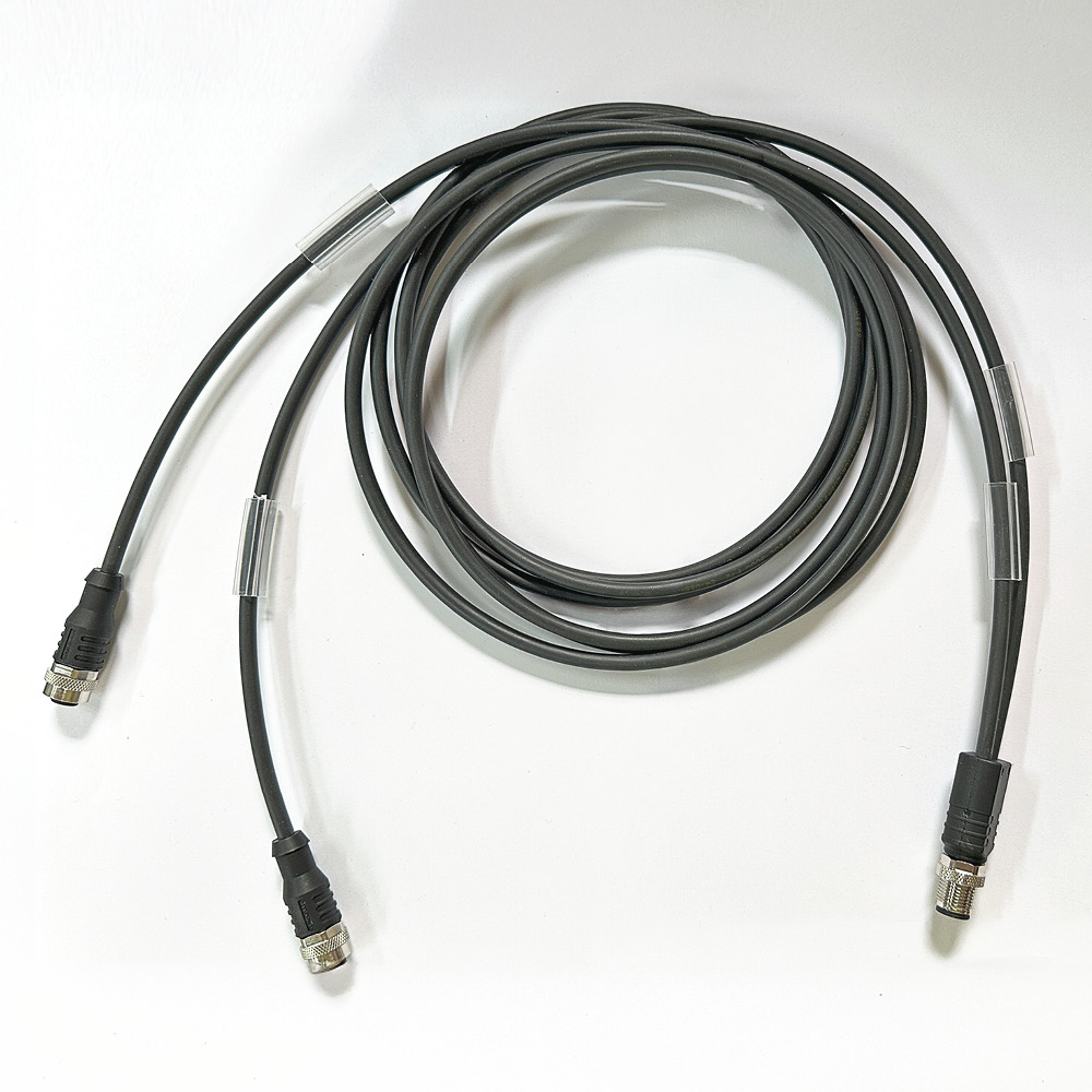 Répartiteur en Y M12 avec sortie câble 2x 2 m, codé A, 24V DC, 4 A - LED2WORK 200200-09