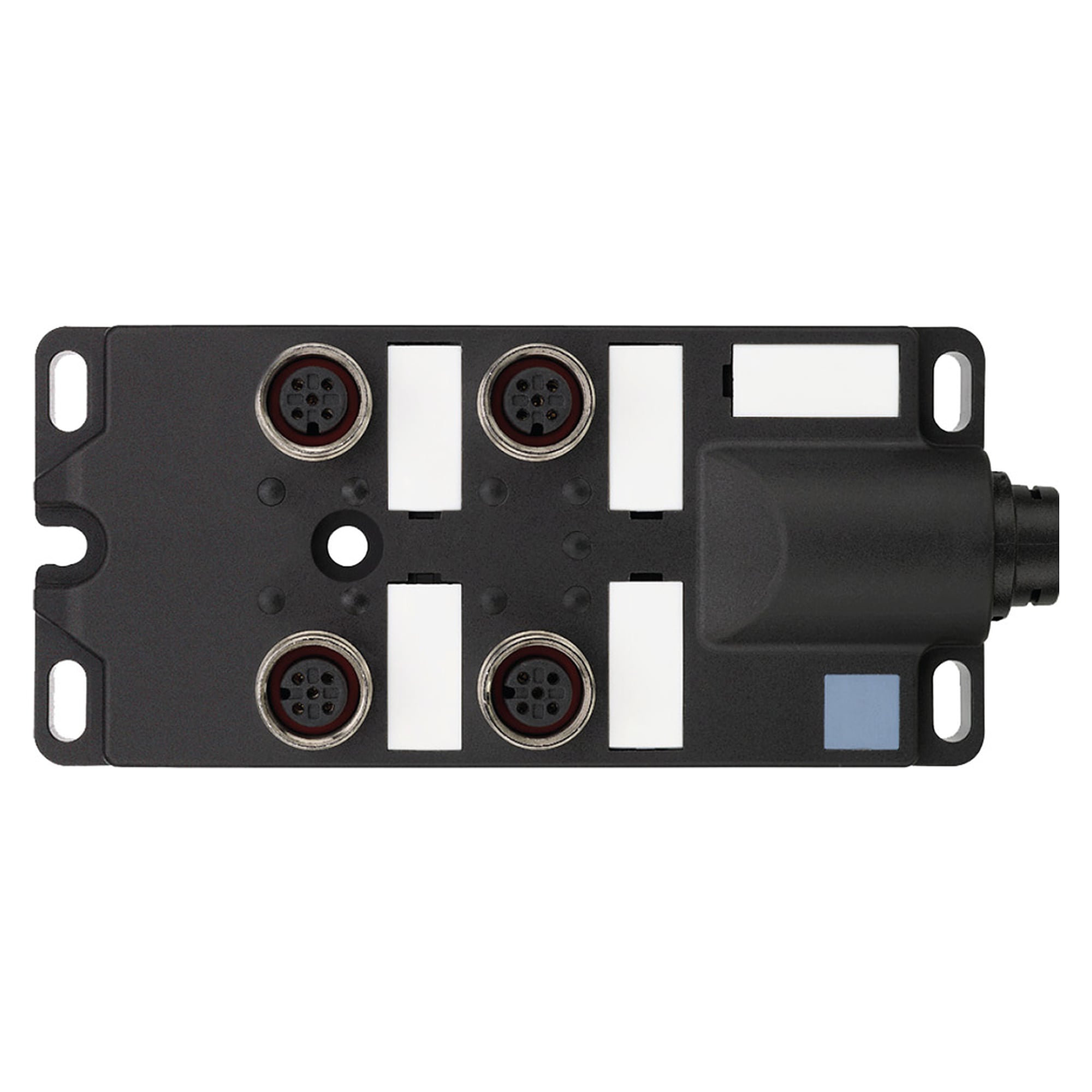 Boîtier capteur/actionneur M12 4 ports, câble fixe PUR 10 m, codé A, 24V DC - LED2WORK 200300-01