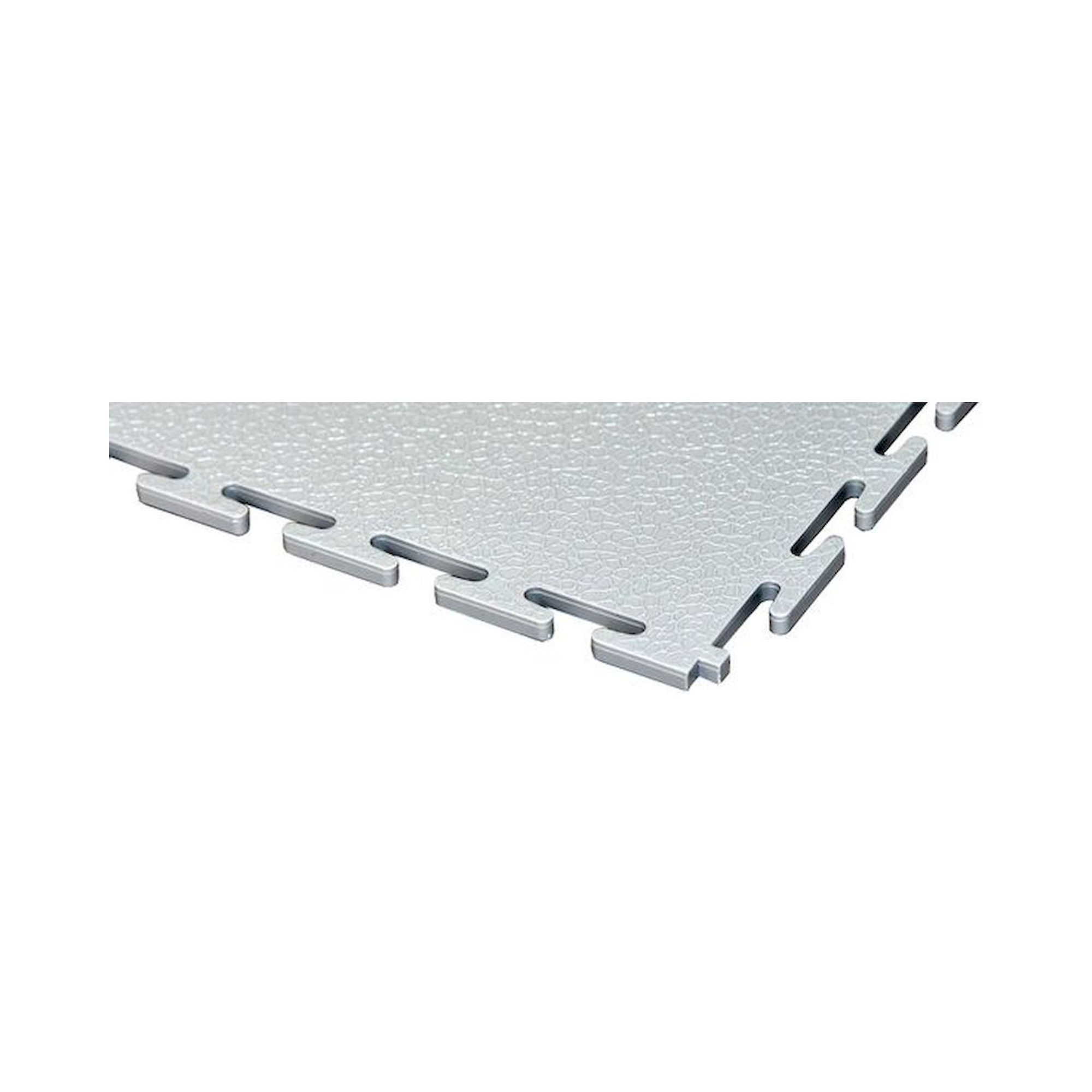 Ecotile E500/7/201. PVC Bodenfliese, hellgrau, standard, glatt, 4 Stück, 500x500x7 mm