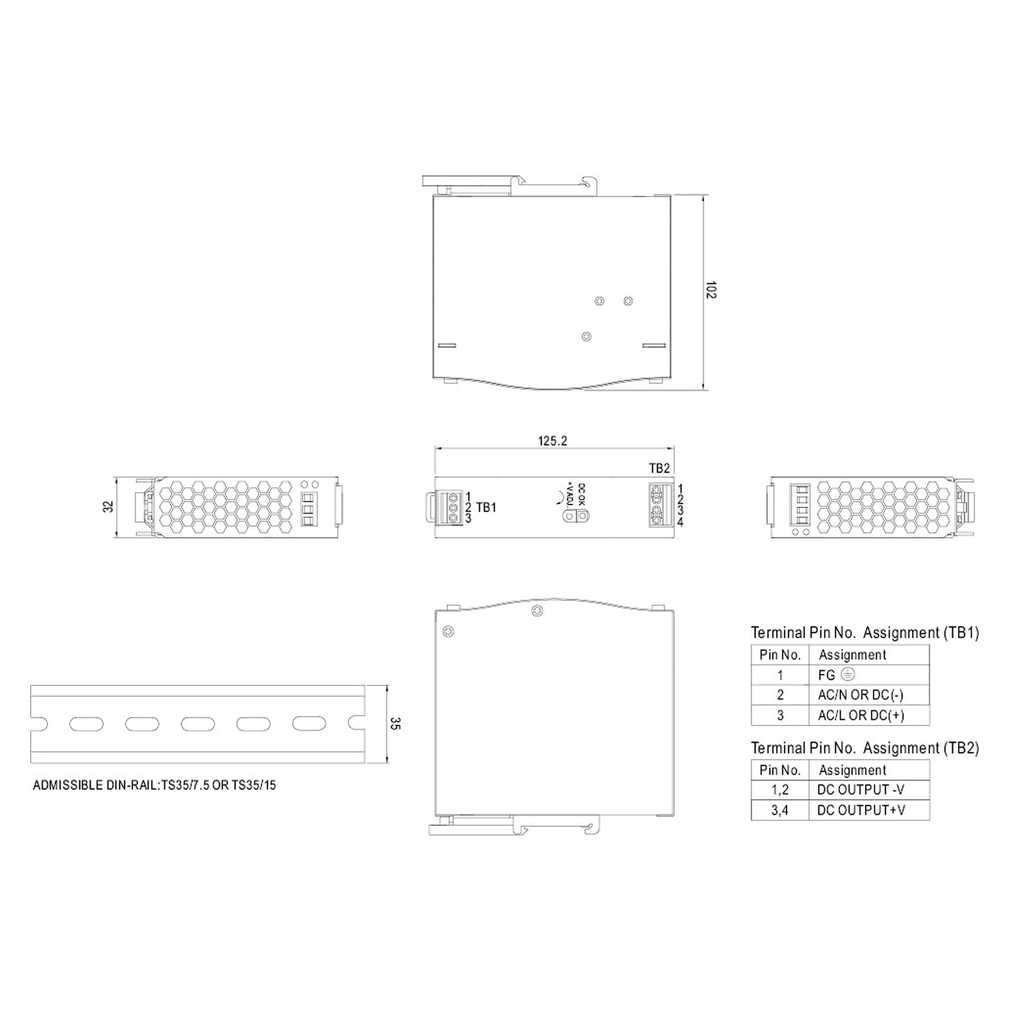 Hutschienen-Netzteil 72W 24V DC für LED2WORK Leuchten, DIN Rail - LED2WORK 210100-01