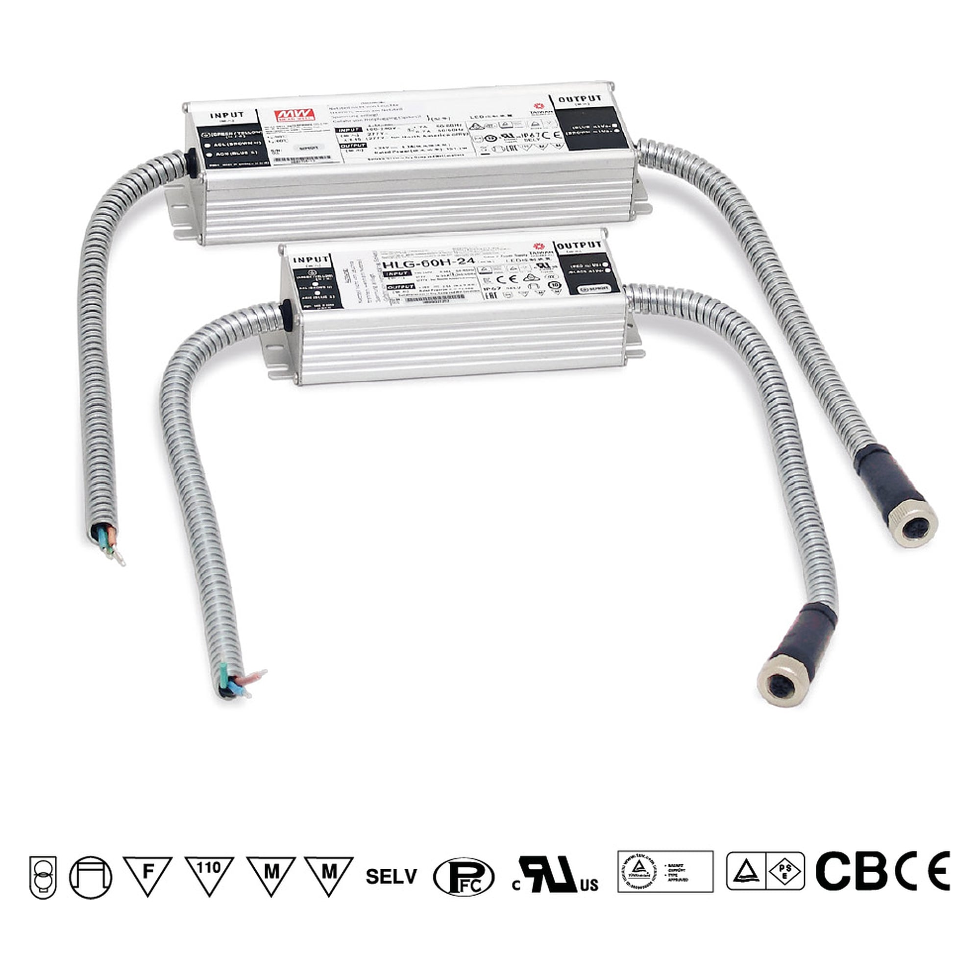 Schaltnetzteil 24V DC 60 W, IP67, M12 Buchse/offene Enden - LED2WORK 210100-06