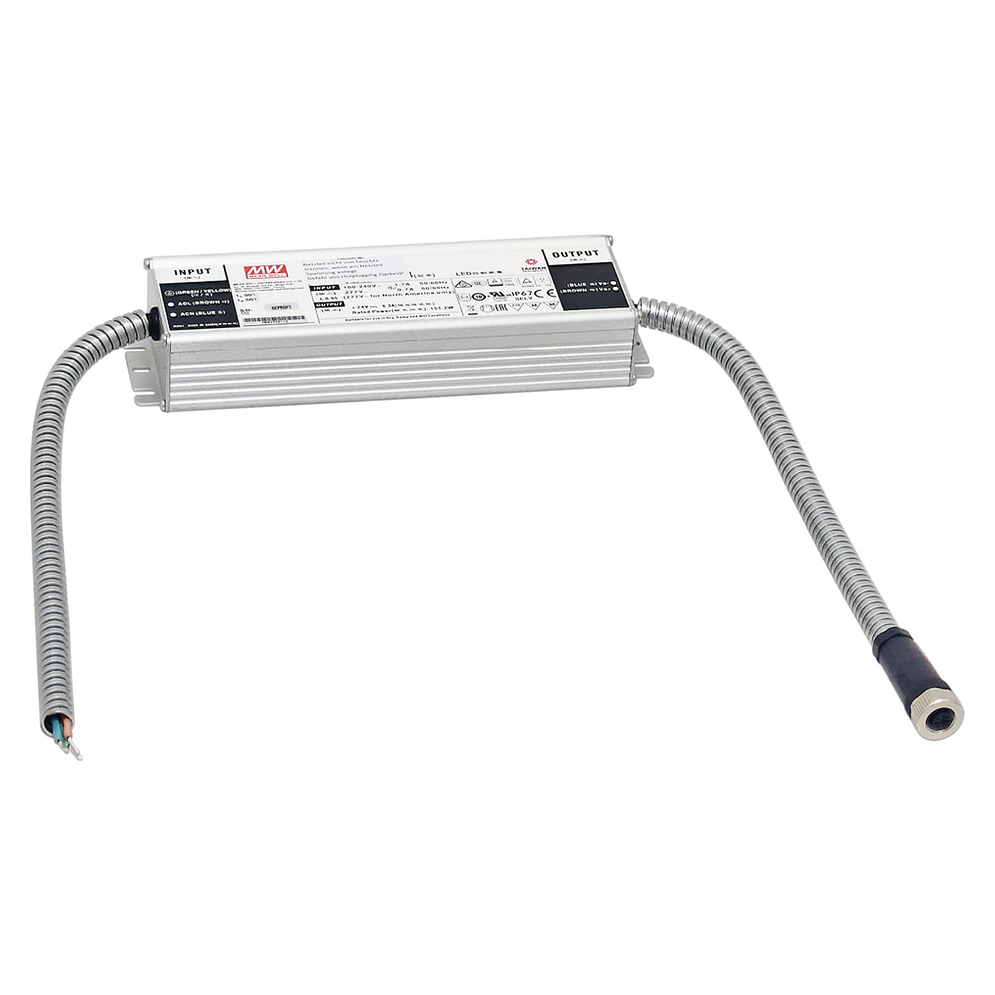 Power supply 24V DC 150 W, IP67, M12 socket/open ends - LED2WORK 210100-08