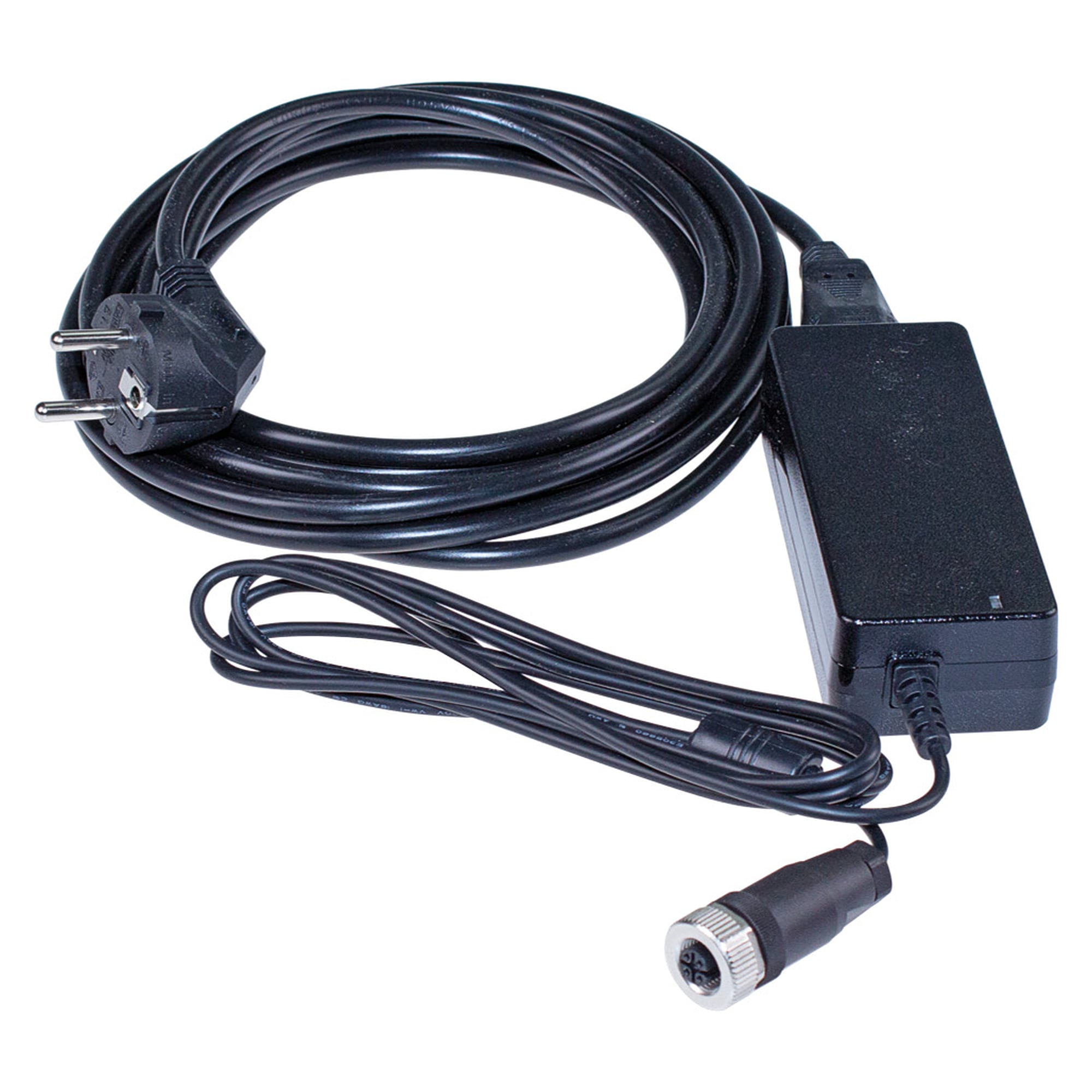 Table power supply 24V DC, 60 W, M12 A-coded, 5 m IEC cable - LED2WORK 210100-12
