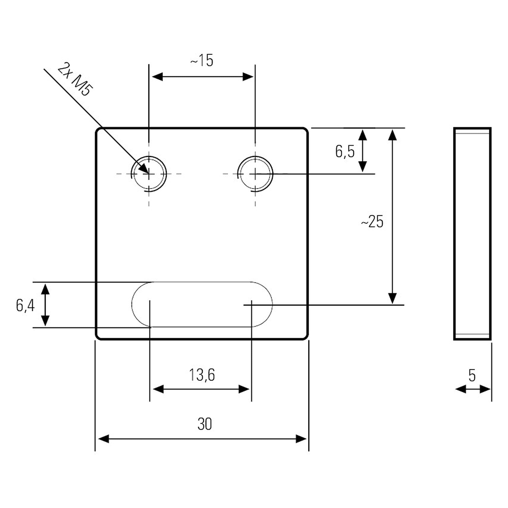 Plaques d'adaptation métalliques pour supports LEANLED II / SIGNALED II, 1 paire - LED2WORK 210200-19