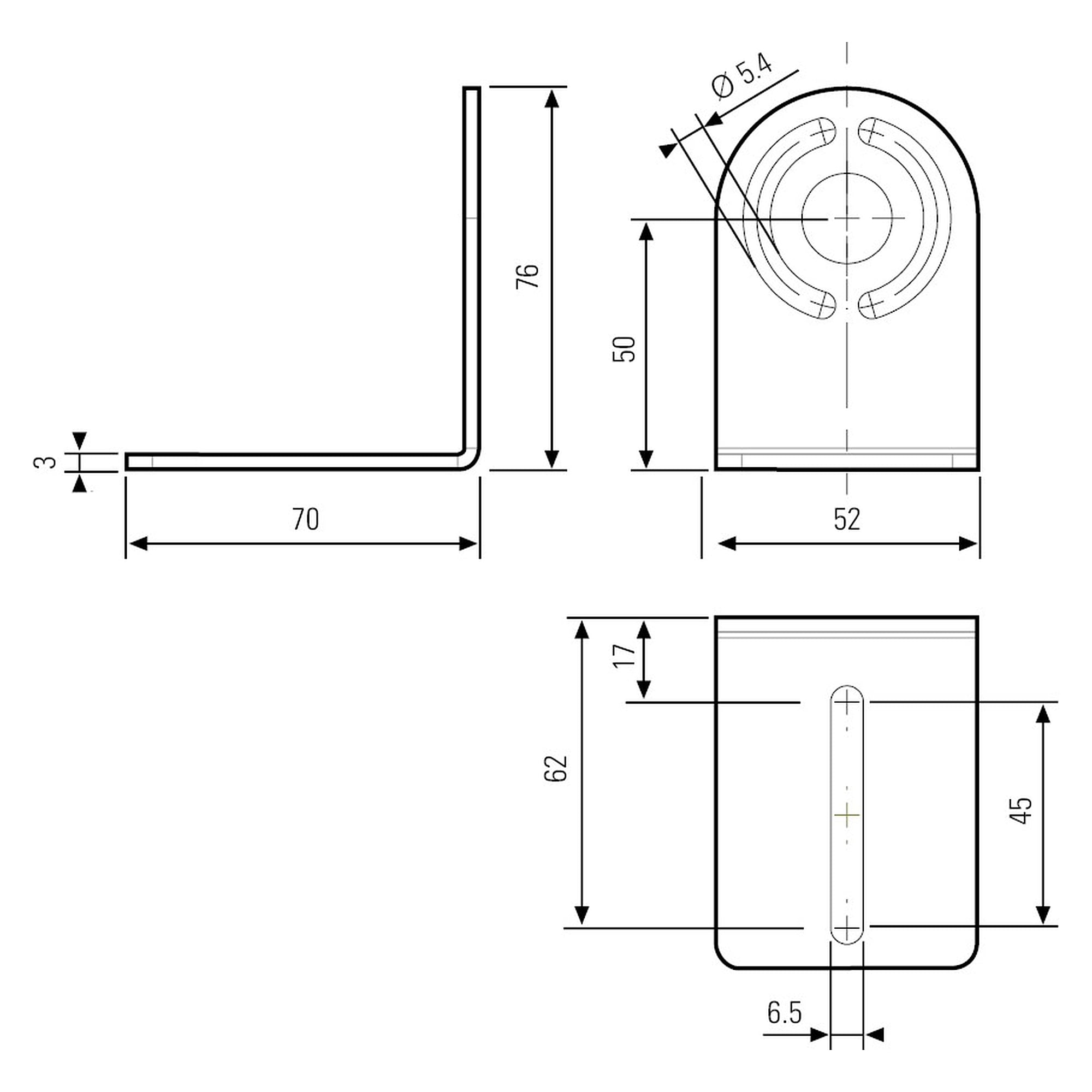 Leuchtenhalter Edelstahl V4A für TUBELED_70 EVO, 1 Paar - LED2WORK 210200-31