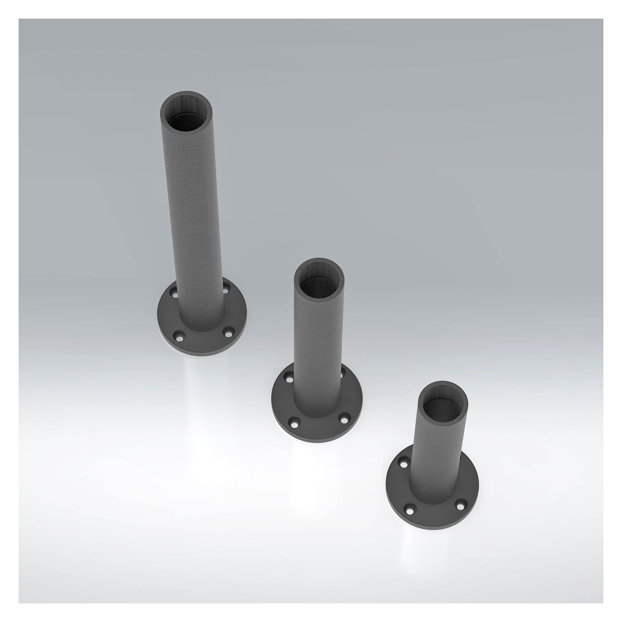 DOMELED Montagerohr Aluminium 200 mm, schwarz beschichtet - LED2WORK 210200-37