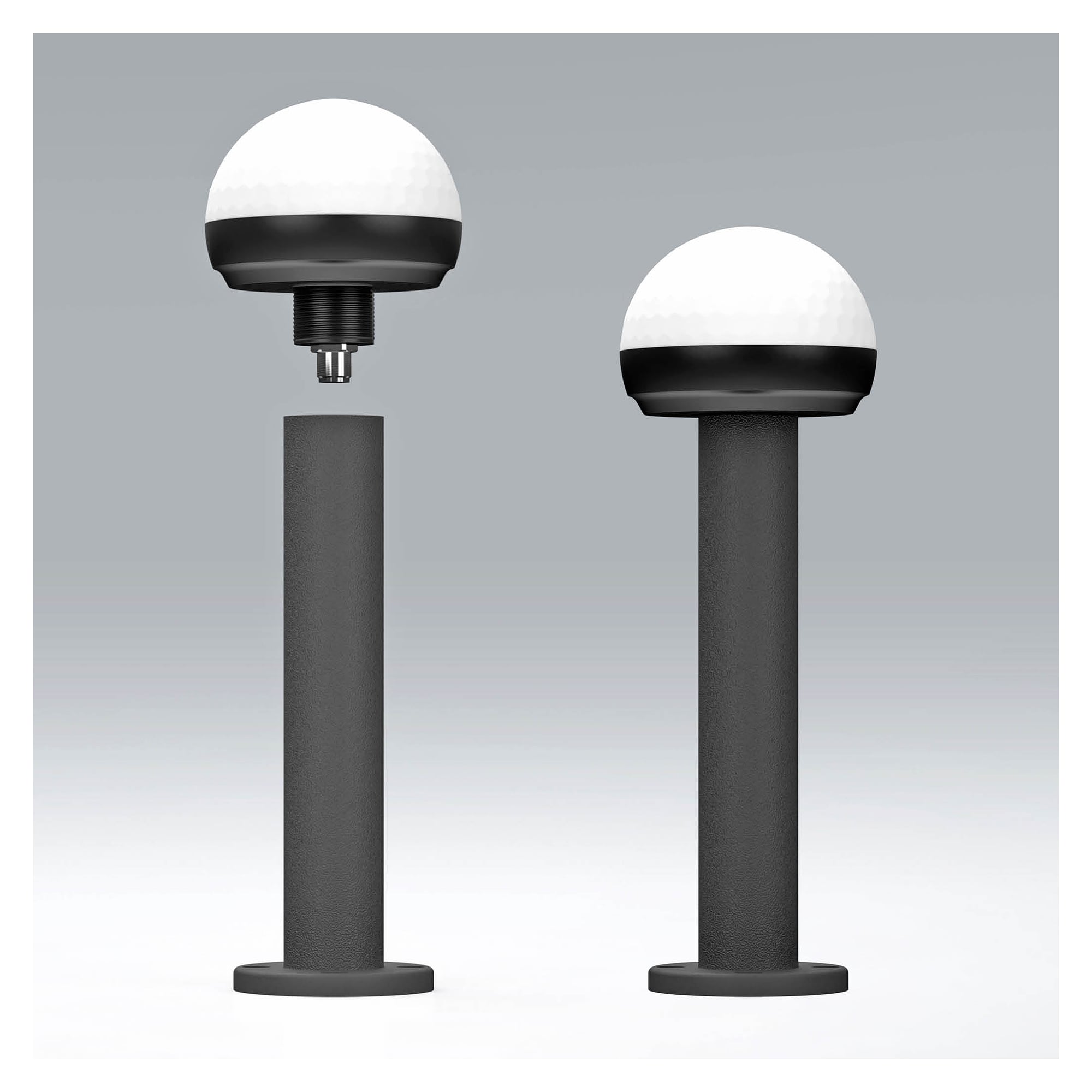 DOMELED Montagerohr Aluminium 200 mm, schwarz beschichtet - LED2WORK 210200-37
