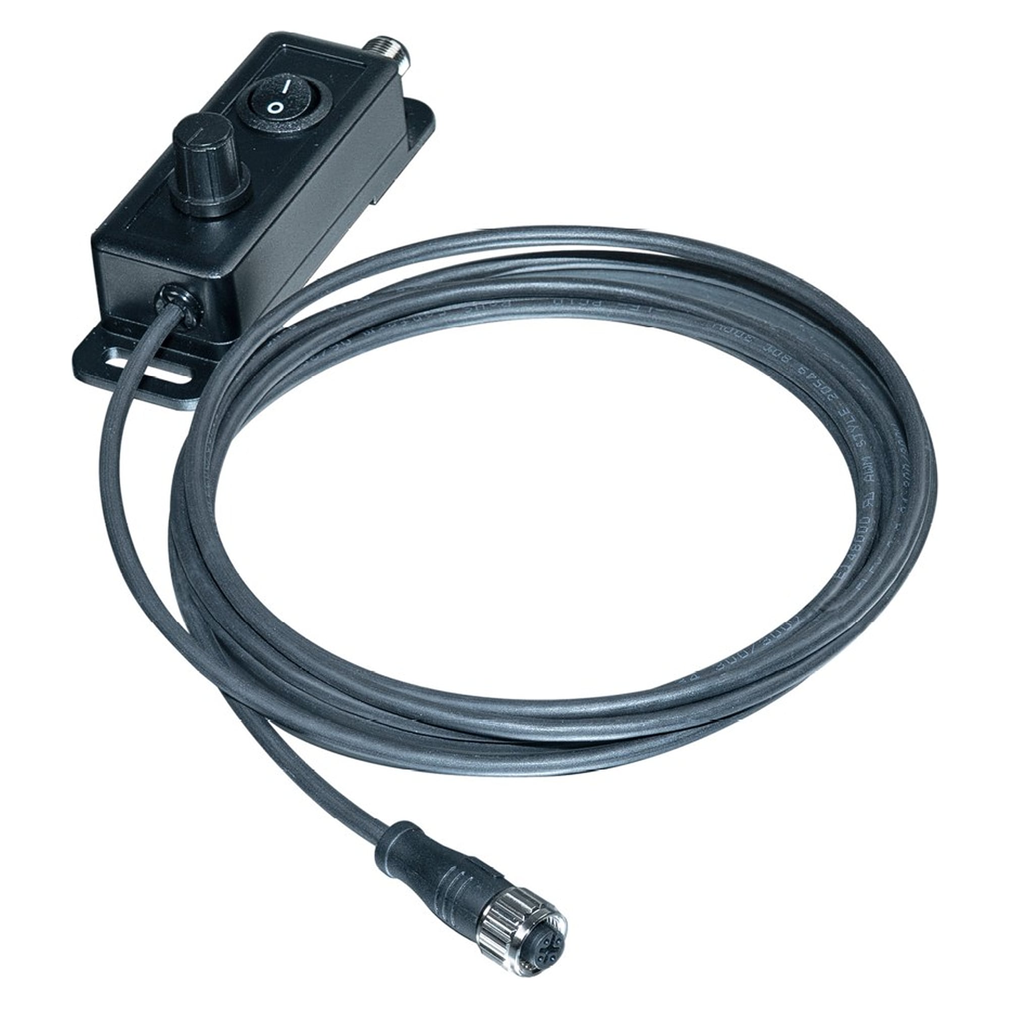 DIMMbox extern mit 3 m Leitung, M12 A-kodiert für T-Nut, max. 96 W - LED2WORK 210700-06