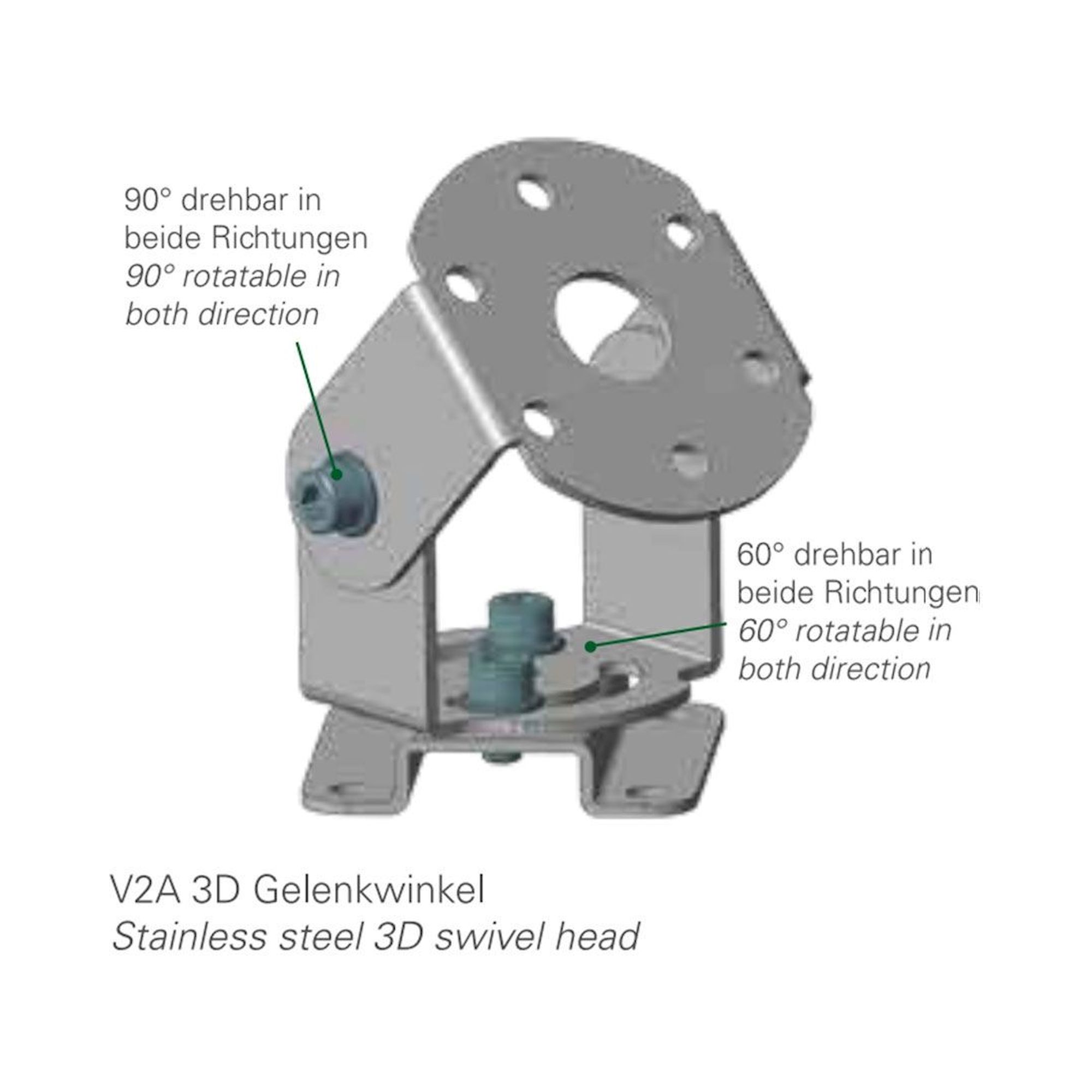 LED2WORK 214300-01. SPOTLED Drehwinkel, V2A