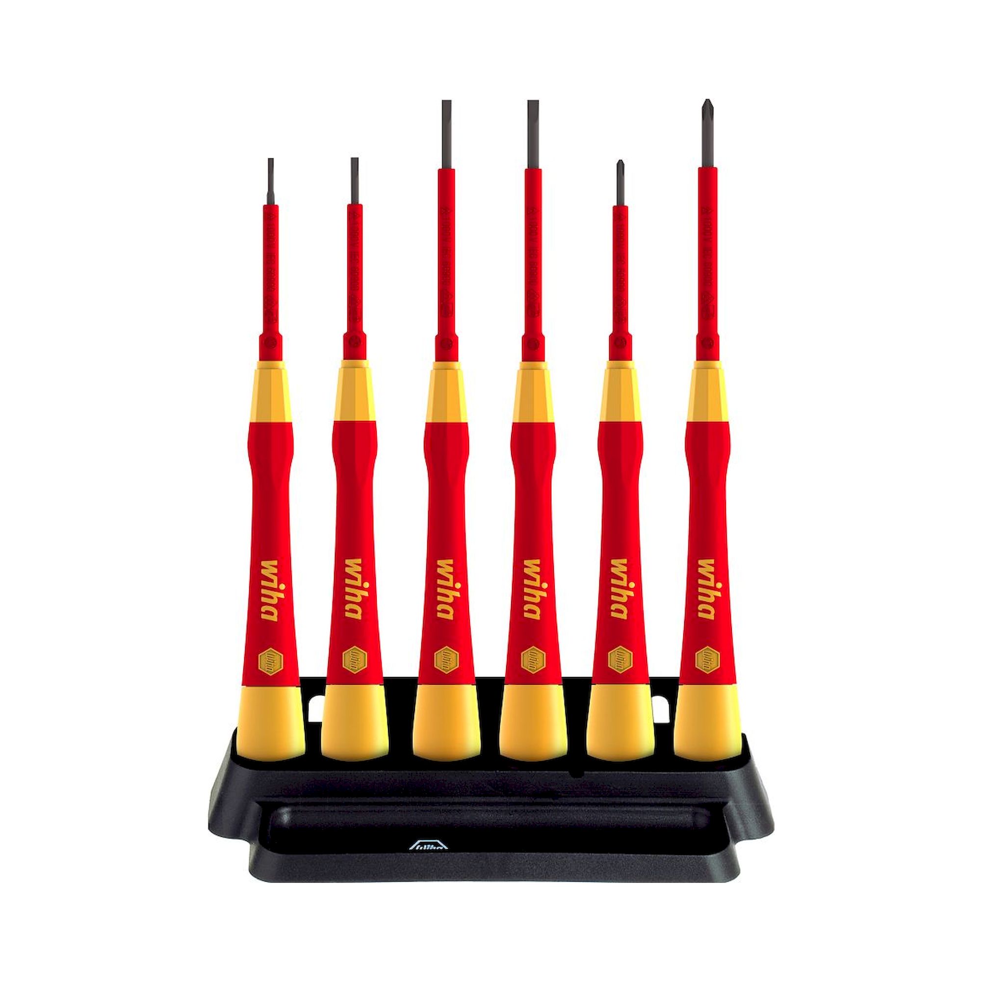 Wiha Fine screwdriver set PicoFinish electric Slotted, Phillips, 7 pcs. incl. holder (42989)