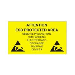 ESD-Hinweisschild "ESD-protected area", englisch, 300 x 500 mm, einseitig bedruckt, Hartplastik