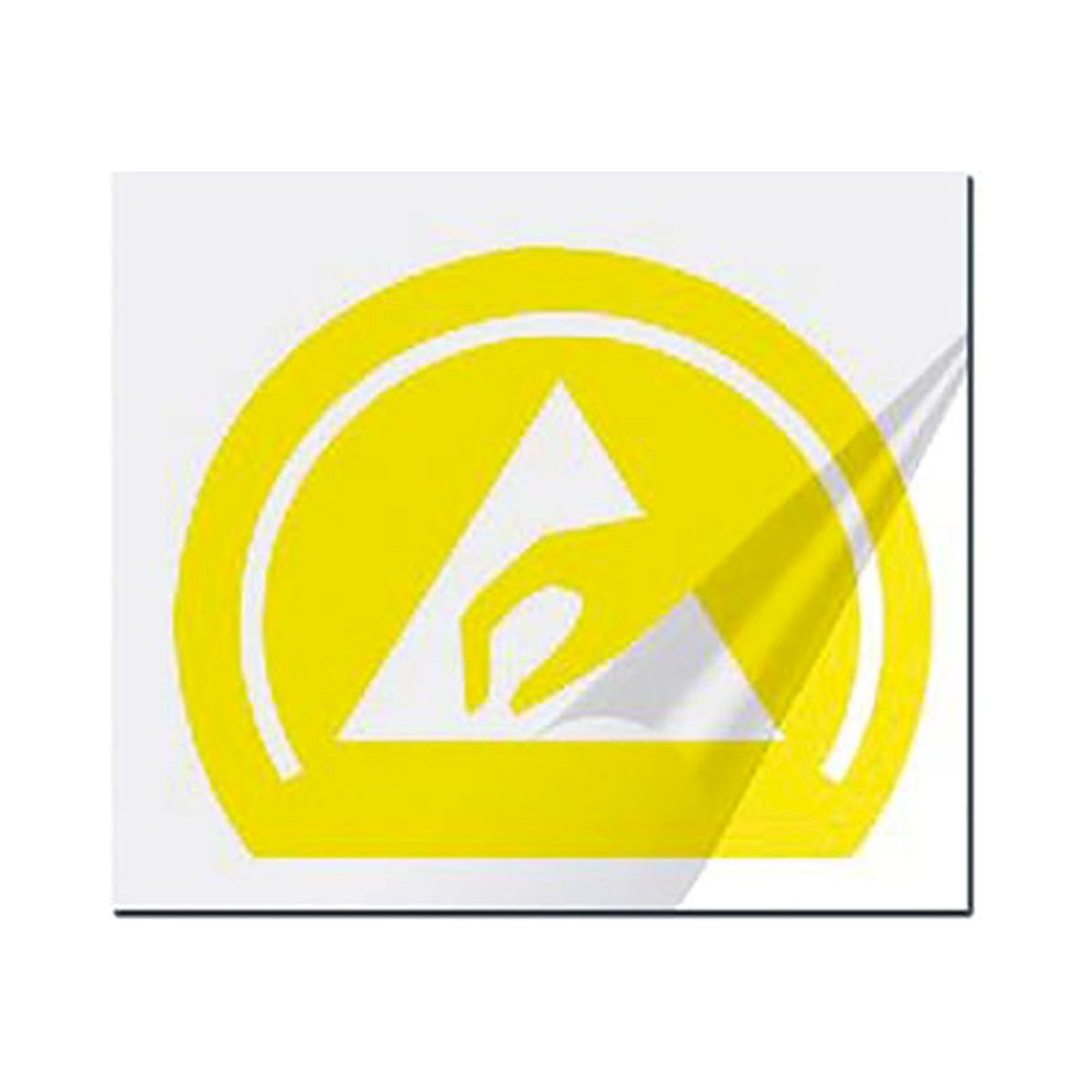 ESD-Trockentransferetikett gelb-transparent, 50 x 36 mm, 5 Stk