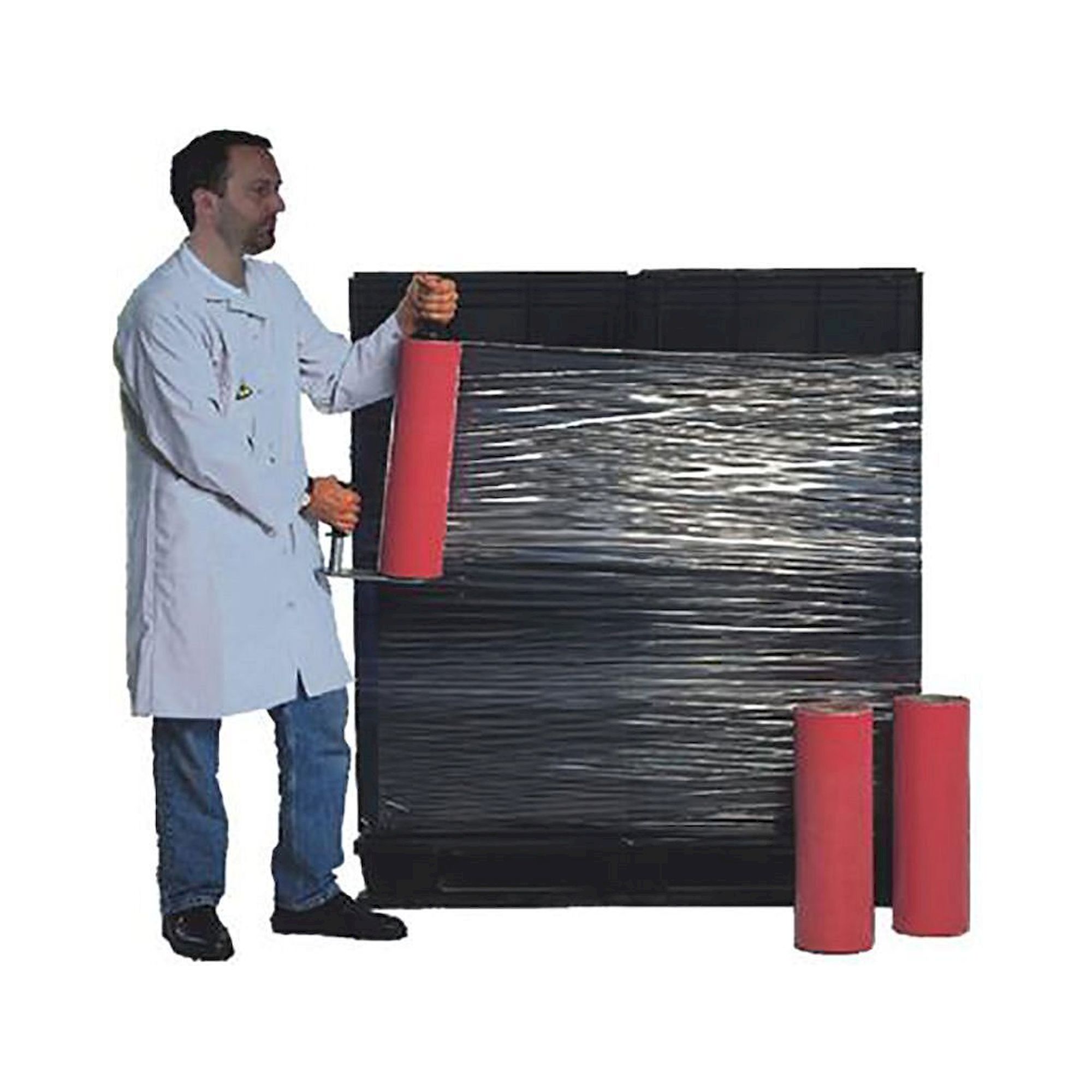 Stretchfolie, elektrostatisch dissipativ, transparent, Rolle LxB = 300 mx500 mm