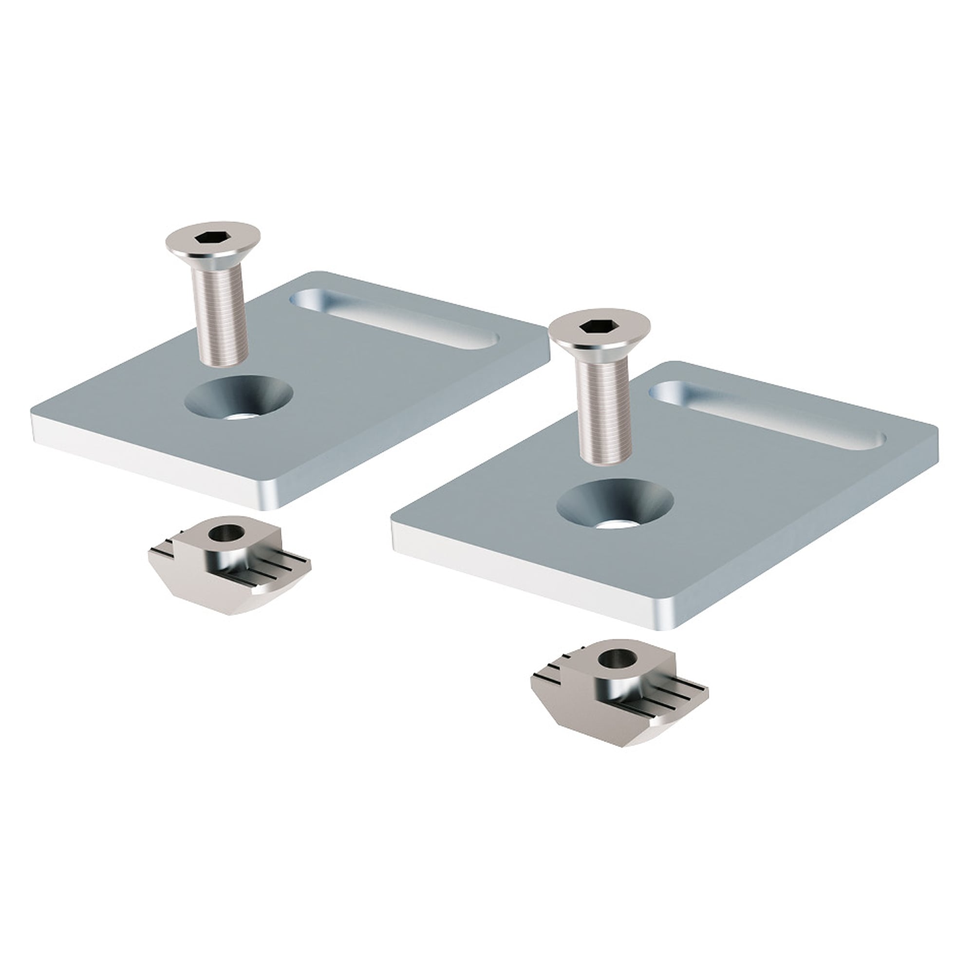 Montagesatz T-Nut flach kurz für SYSTEMLED EVO und PROFILED, 1 Paar - LED2WORK 240400-04