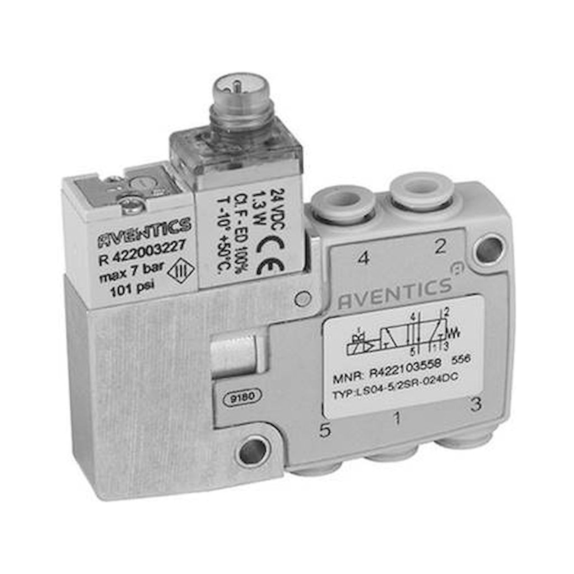 Aventics R422103556 (LS04-5/2SR-024DC-XS-I-M8-D4-NE) 5/2-Wegeventil, Serie LS04-XS