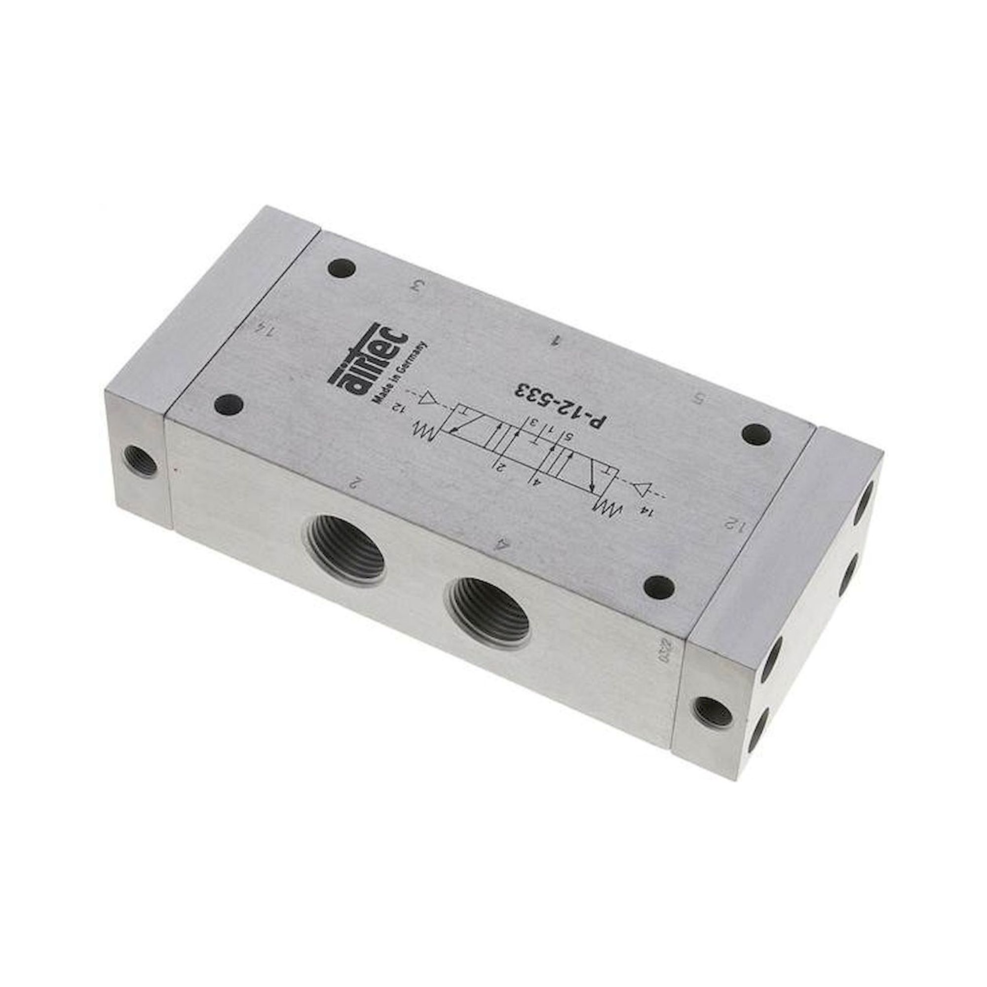 Airtec P 12 533. 5/3-Wege Pneumatikventil, G 1/2", Mittelstellung entlüftet, Standard