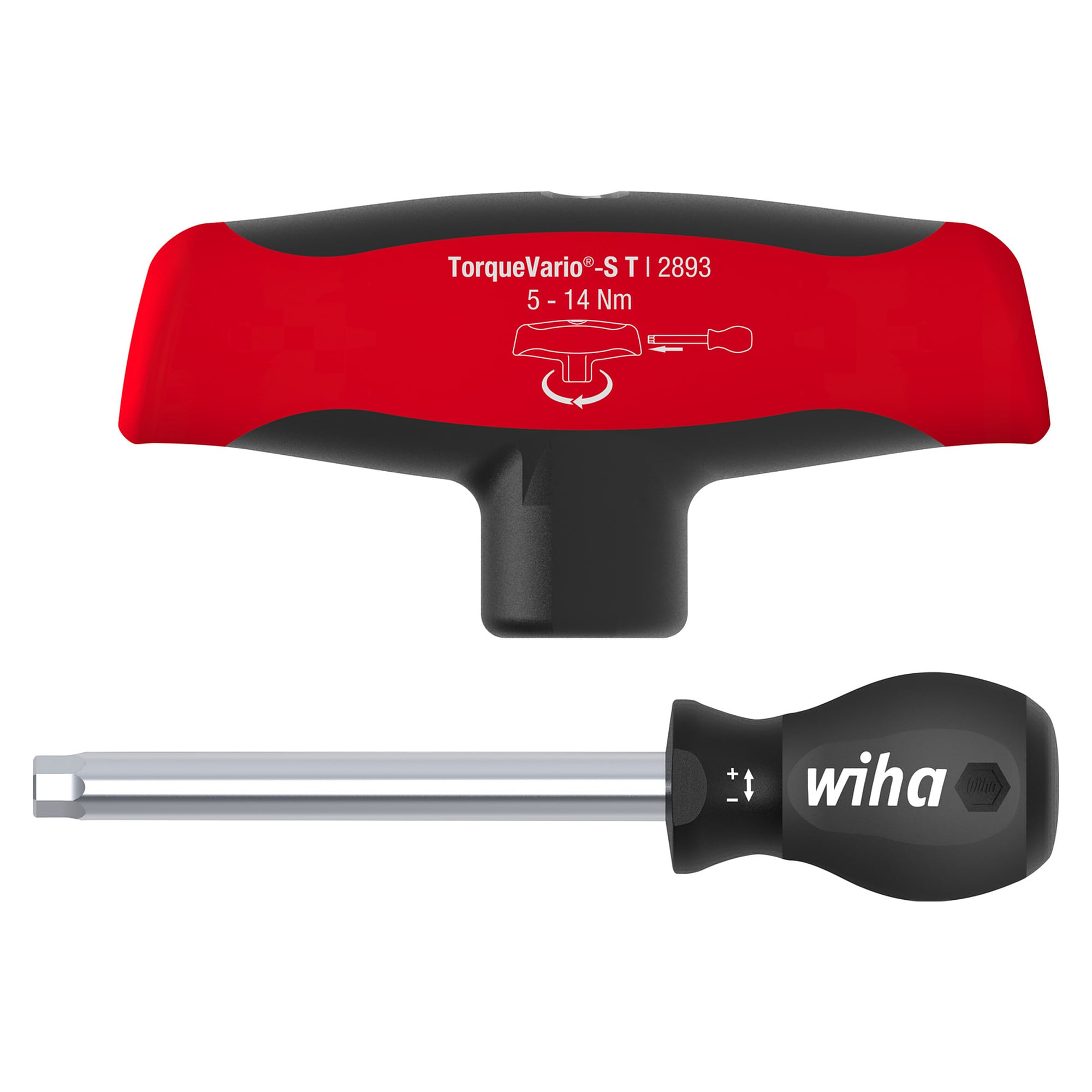 Tournevis dynamométrique avec manche en T TorqueVario®-S T 5-14 Nm, réglage variable - Wiha 29233
