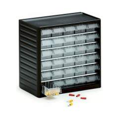 Treston 290-3. Kleinteilmagazin mit 30 Einzelschubladen L-00, transparent, 310x180x290 mm