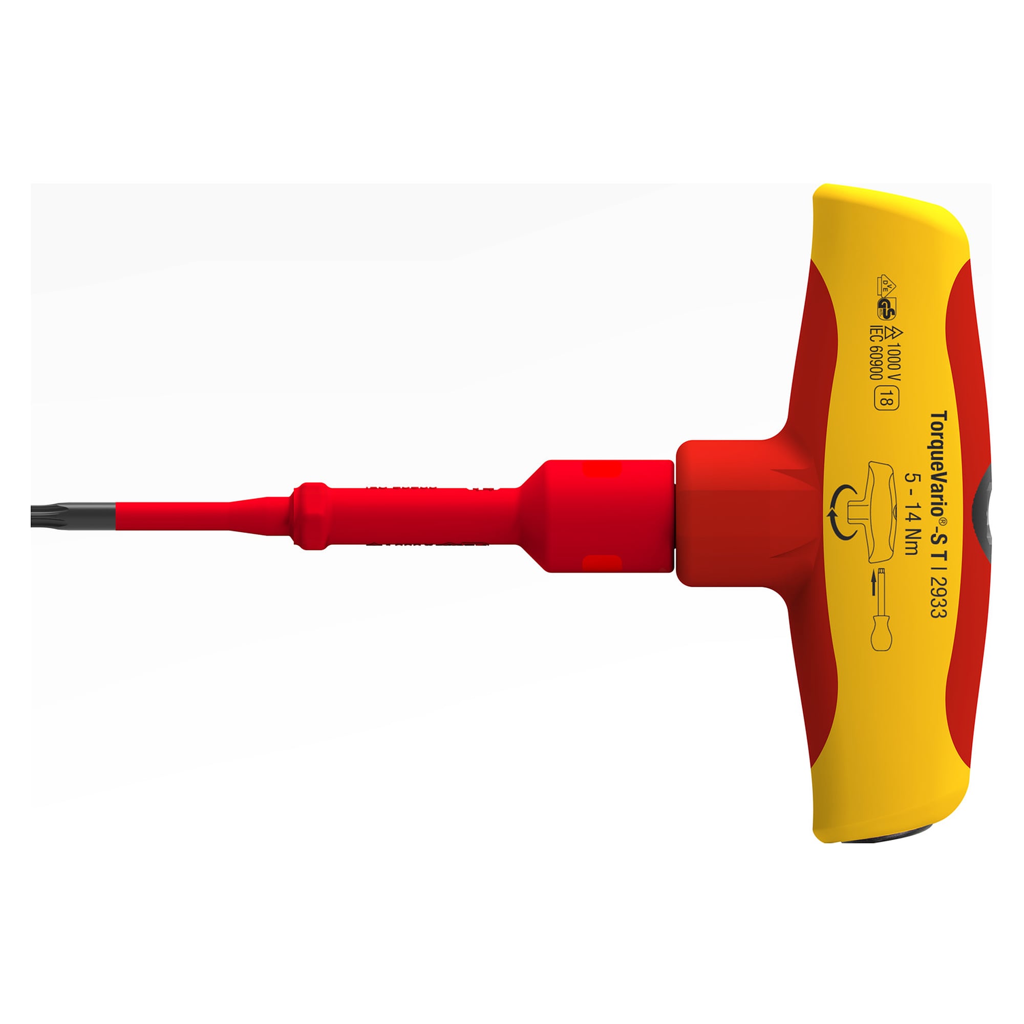 Torque screwdriver with T-handle TorqueVario-S T electric 5-14 Nm - Wiha 43177