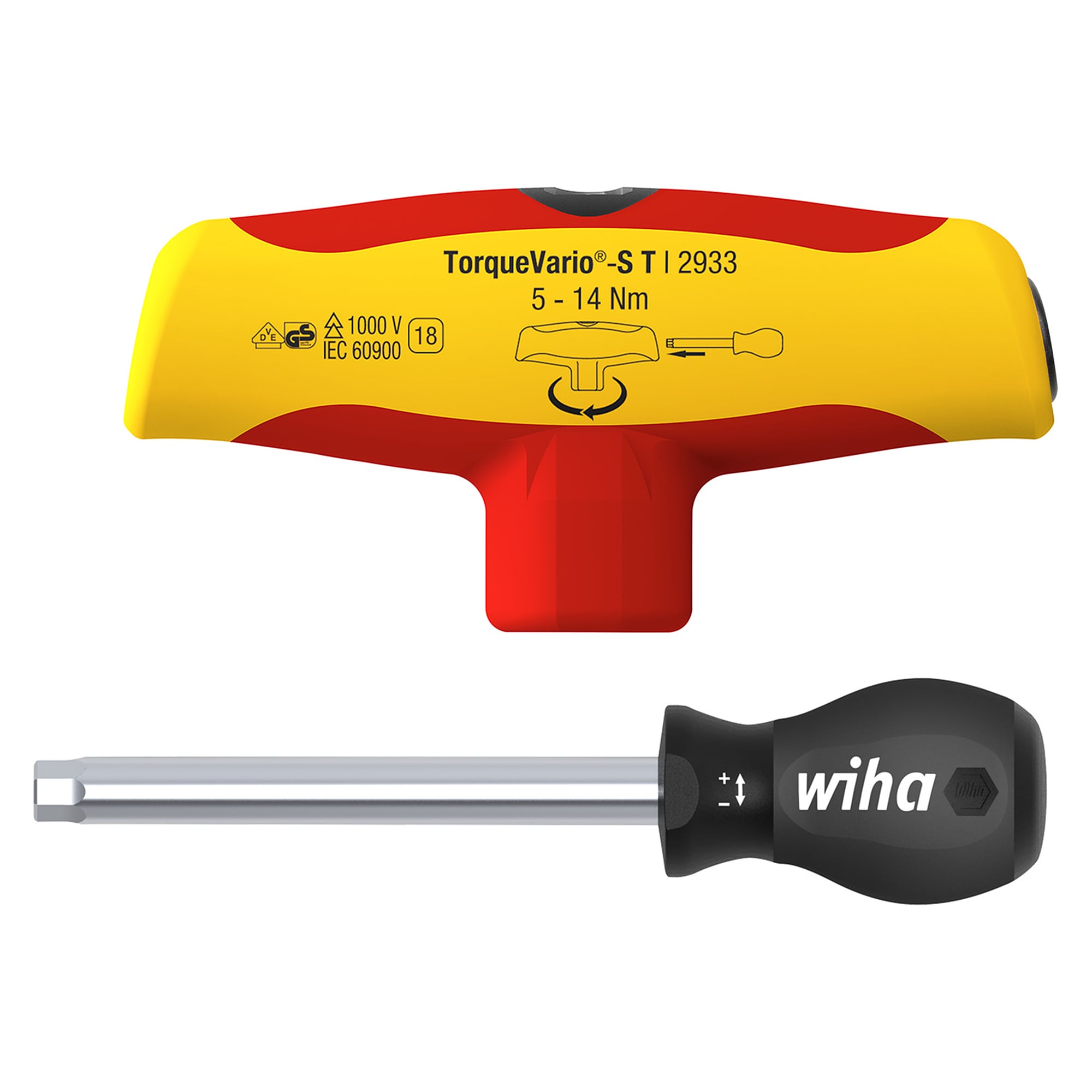 Torque screwdriver with T-handle TorqueVario-S T electric 5-14 Nm - Wiha 43177