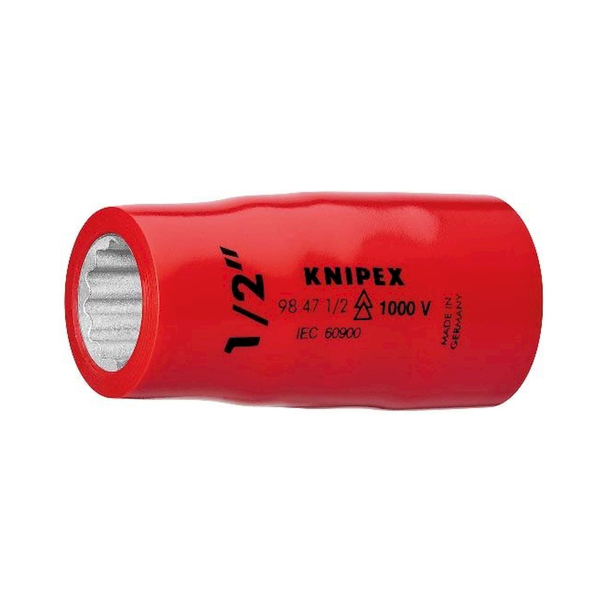 Knipex 98 47 1/2". Steckschlüsseleinsatz (Doppel-Sechskant) mit Innenvierkant 1/2", 55 mm