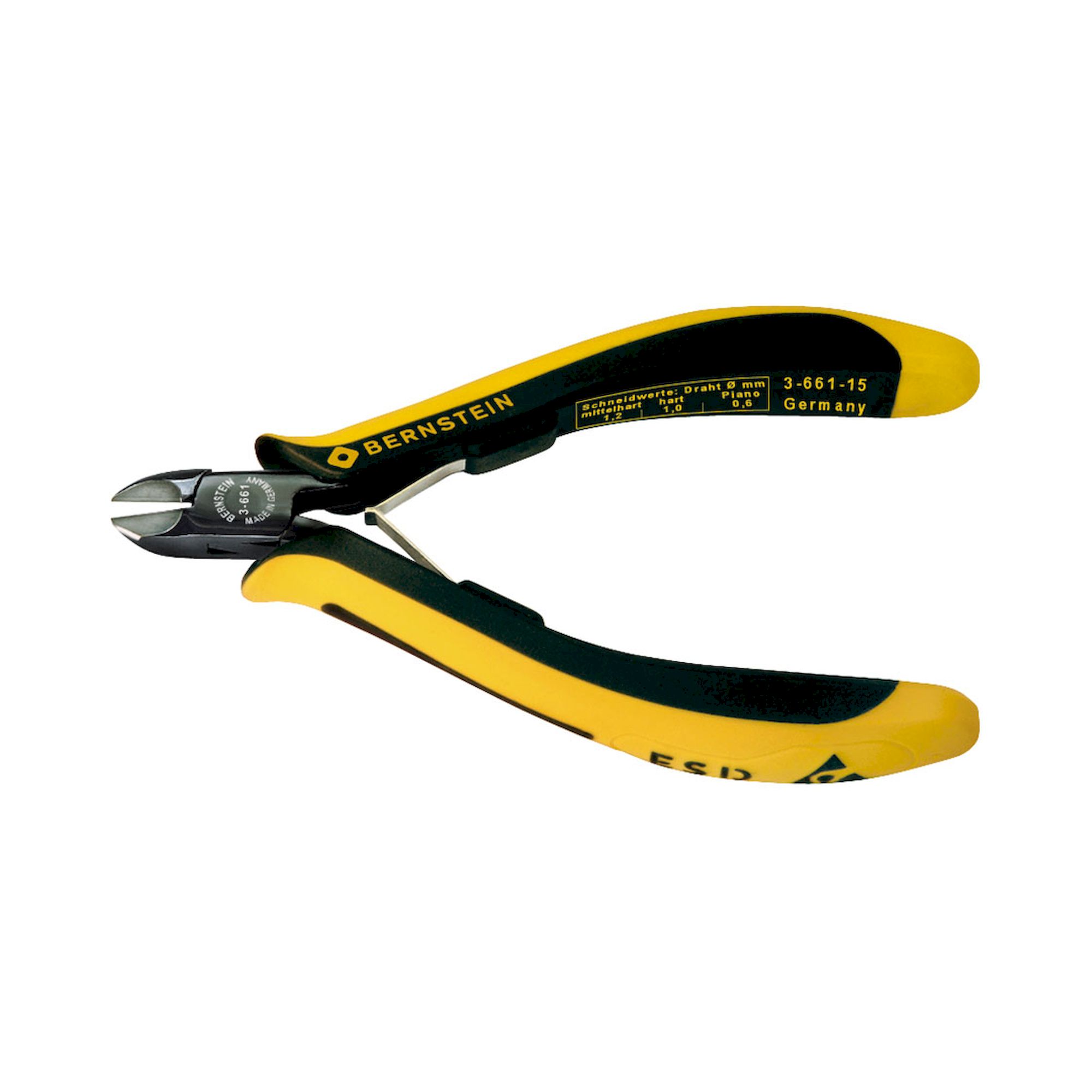 Bernstein 3-661-15. ESD Mini-Seitenschneider EUROline ableitfähig 120 mm mit Hartmetalleinsatz mit Wate