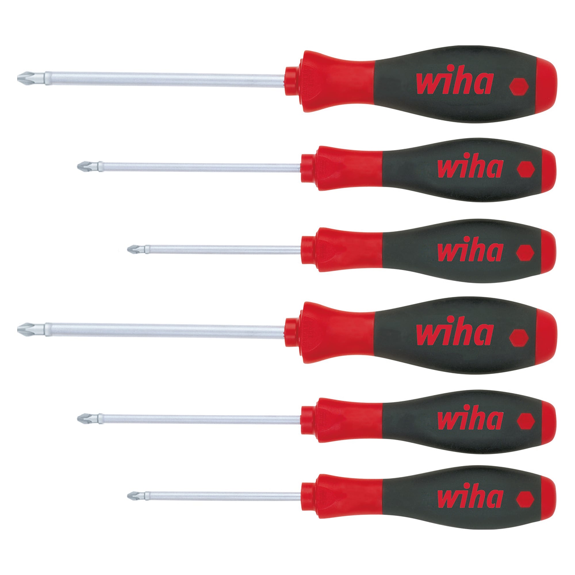 Schraubendreher-Set SoftFinish Phillips Pozidriv 6-tlg. PH1-3 PZ1-3 - Wiha 26146