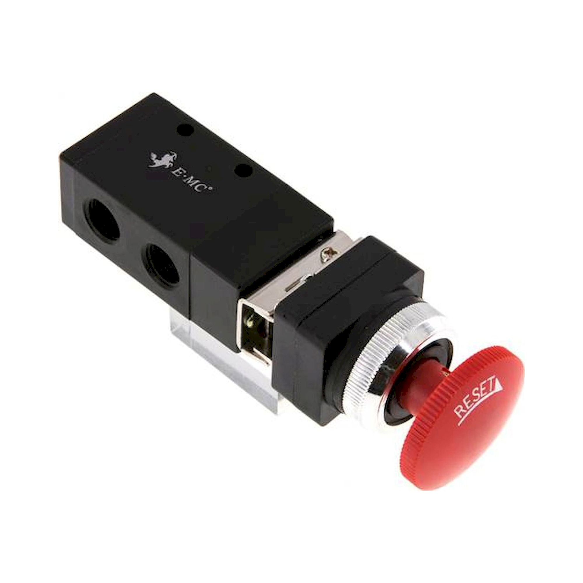 E.MC M 322-S3. 3/2-Wege (NC/NO) Not-Aus-Taster-Ventil, rot, G 1/4"