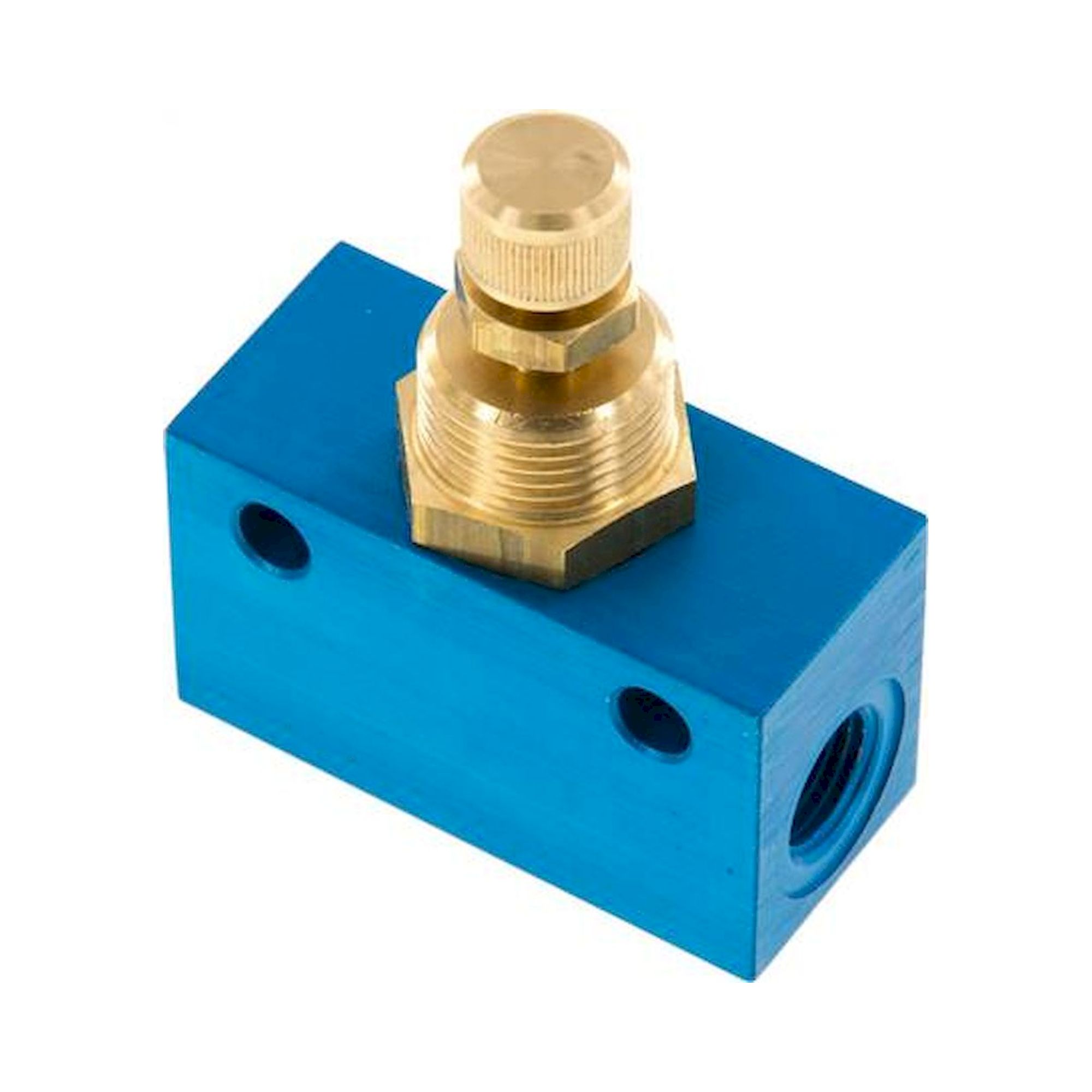 DRVE 14 MS. Block-Drosselrückschlagventil, G 1/4", mit Messingspindel (in aggressiven Umgebungen)