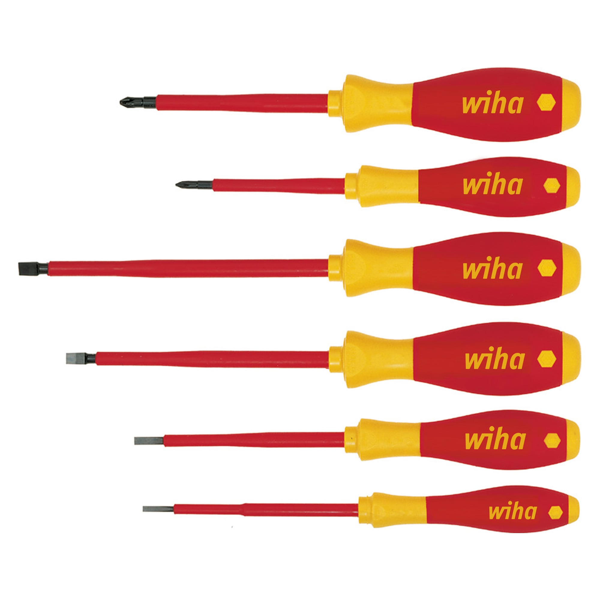 VDE Screwdriver Set SoftFinish electric Slotted+Phillips 6-pcs. - Wiha 00833