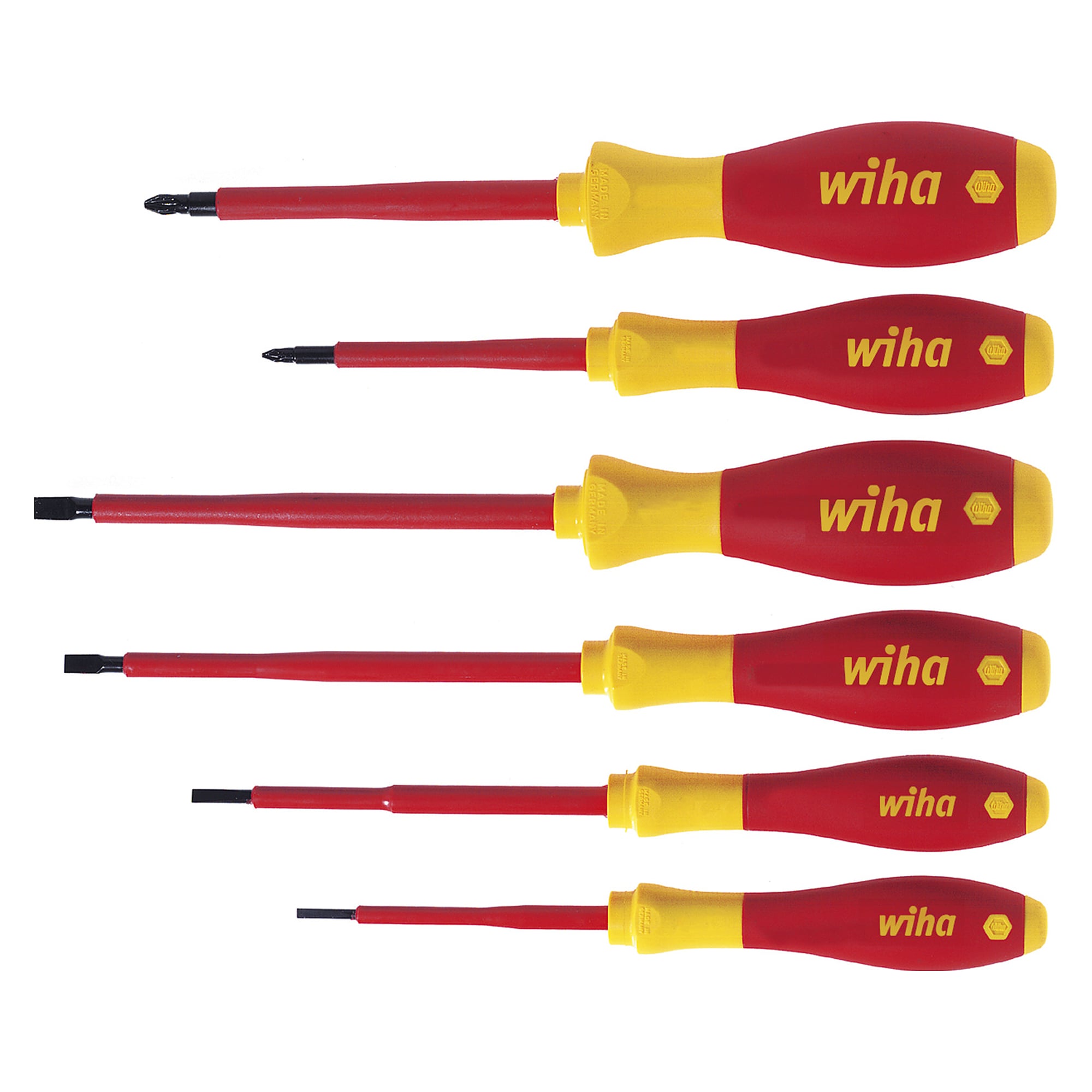 Screwdriver set SoftFinish electric Slotted/Pozidriv 6-pcs., 1,000 V - Wiha 25477