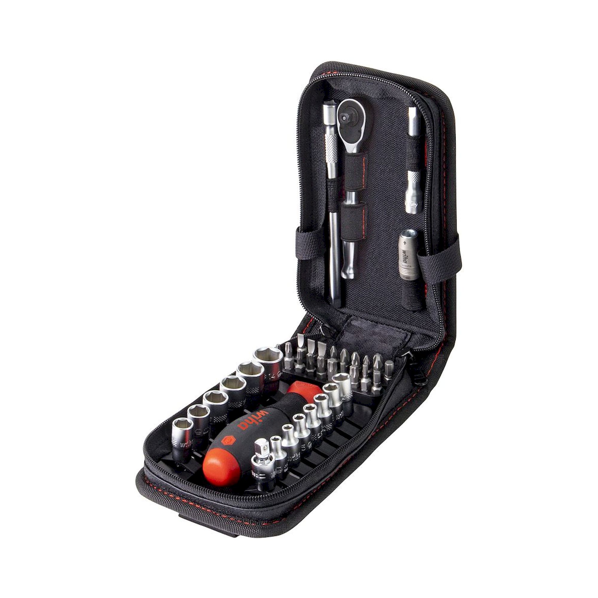 Wiha Steckschlüssel- und Bit Set 1/4" 40-tlg. inkl. Funktionstasche mit Gürtelclip (44684)