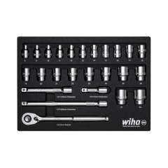 Wiha Ratschenschlüssel Set 1/2" 26-tlg. inkl. Schaumeinlage (44740)