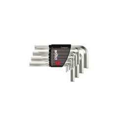 Wiha L-key set in Compact holder Hexagon short, brilliant nickel-plated 12-pcs. (36449)