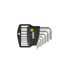 Wiha L-key set in Classic holder Short, brilliant nickel-plated hex in inch design, 8-pcs. (01176)