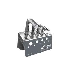 Wiha L-key set Hex incl. work bench stand, short, 10-pcs., brilliant nickel-plated (01182)