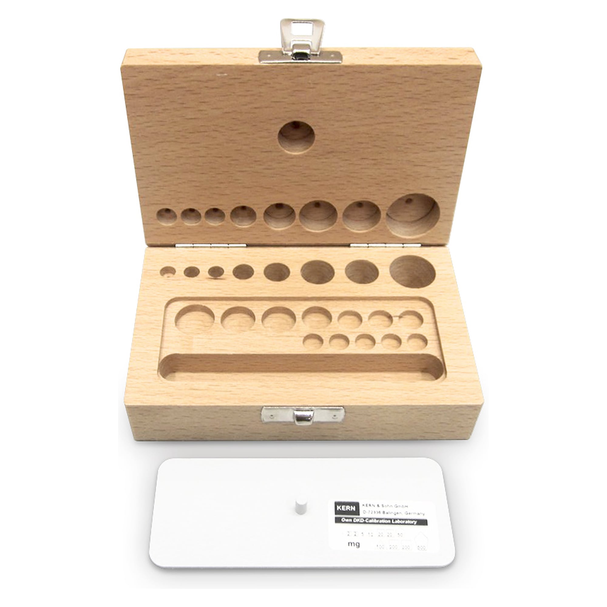 Holz-Etui für Gewichtssätze (Knopf/Kompakt