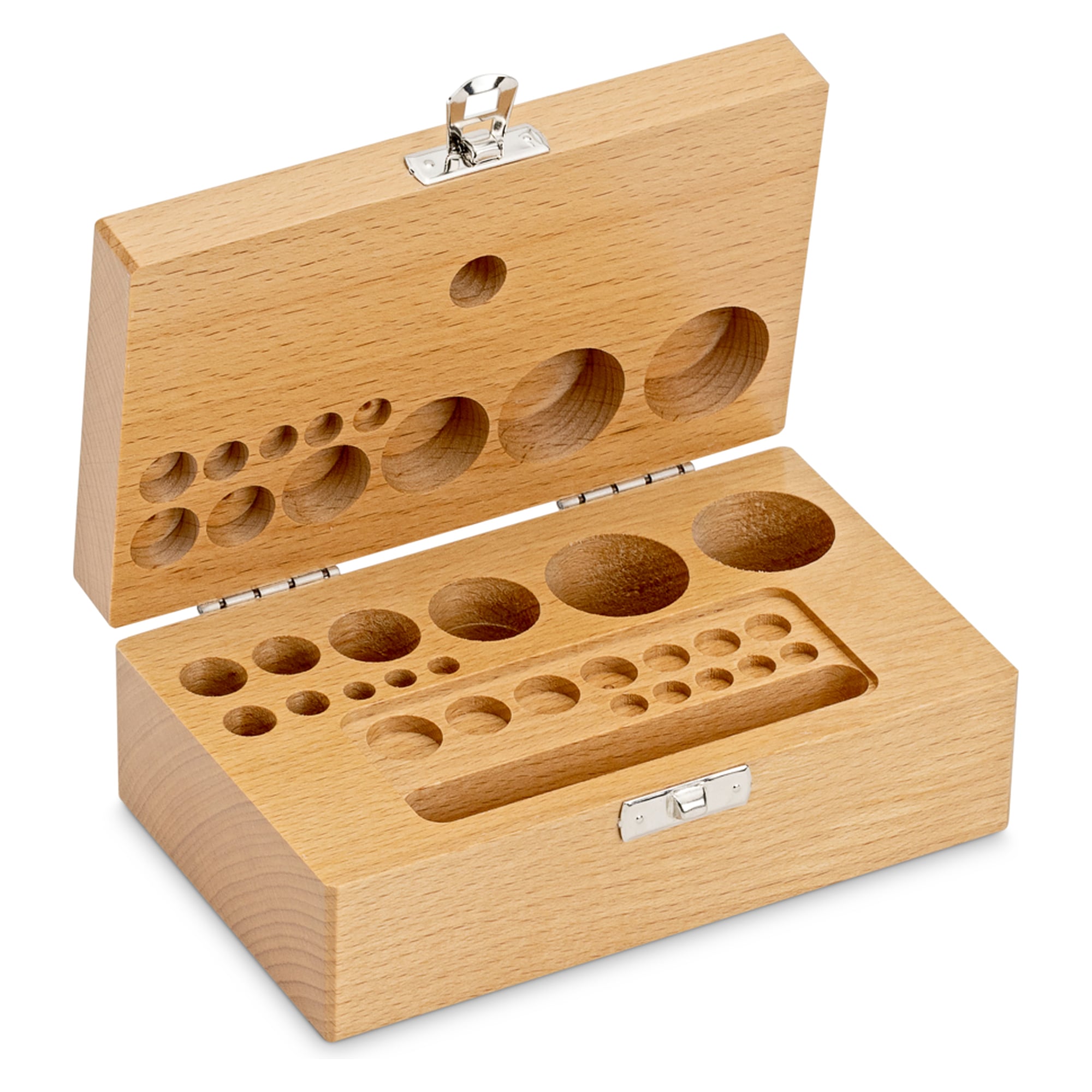 Holz-Etui für Gewichtssätze (Knopf/Kompakt, 1 mg - 200 g) - KERN 353-440-200