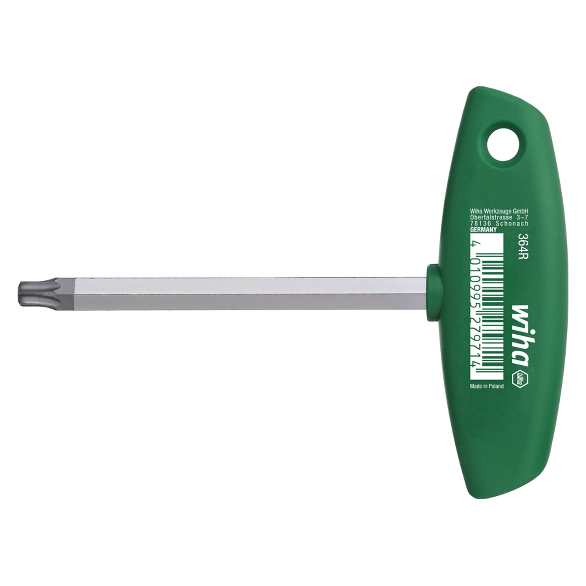 L-key with T-handle TORX MagicSpring matt chrome-plated T10 x 100 mm - Wiha 27965