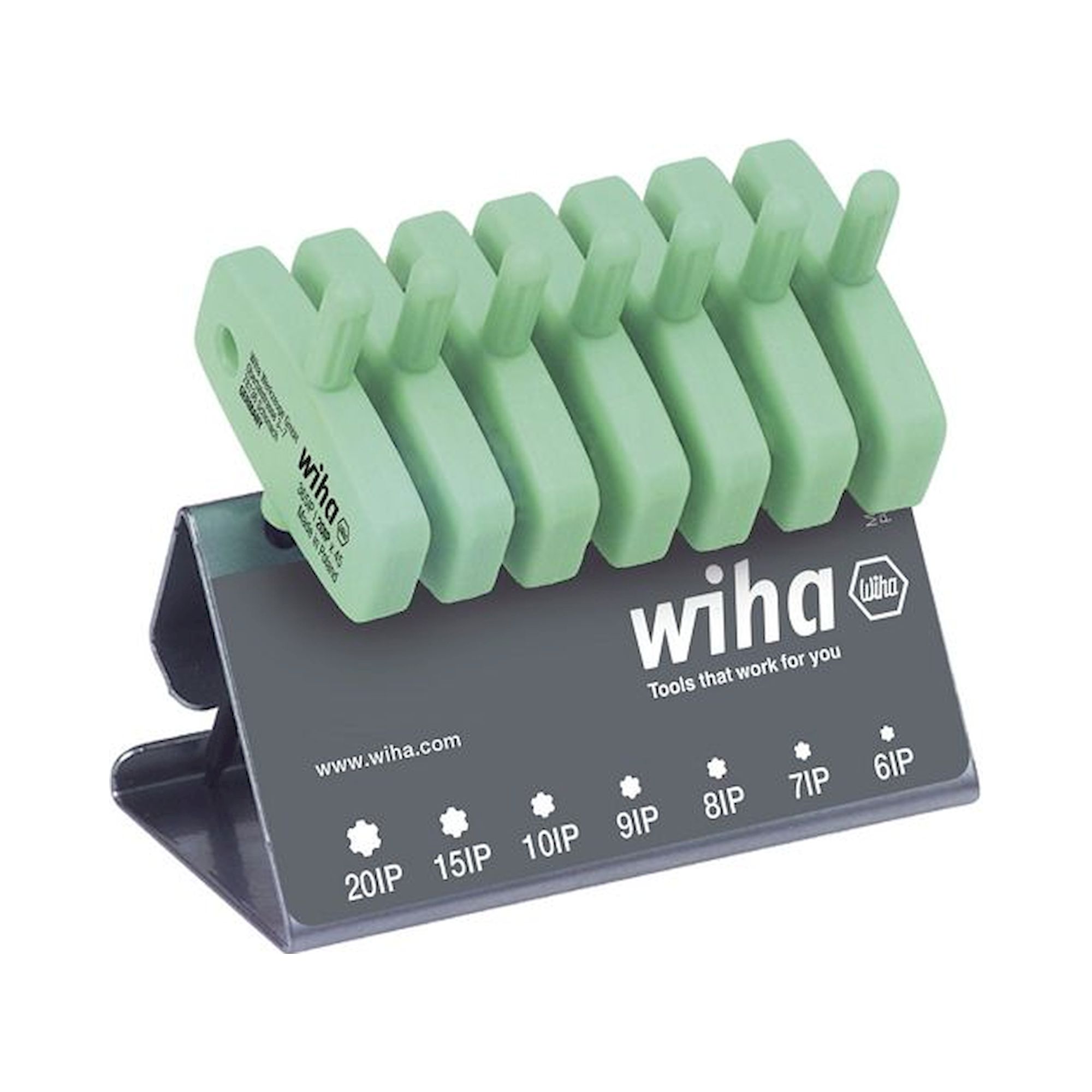 Wiha Stiftschlüssel mit Schlüsselgriff Set Torx Plus 8-tlg. schwarzoxidiert inkl. Werkbankständer (26261)