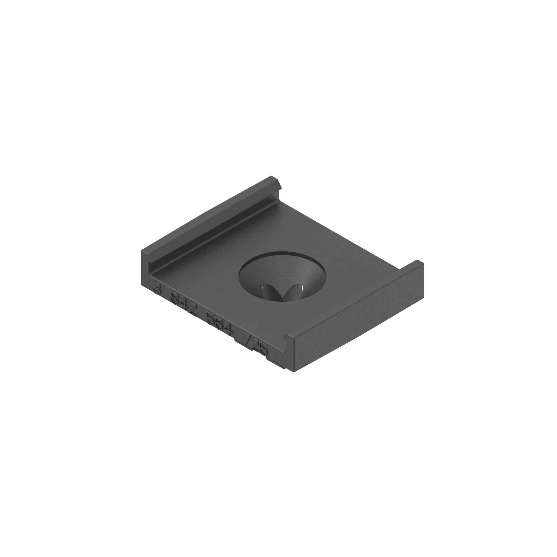 Mounting base slot 8 symmetrical black ESD, PA - Bosch Rexroth 3842564725