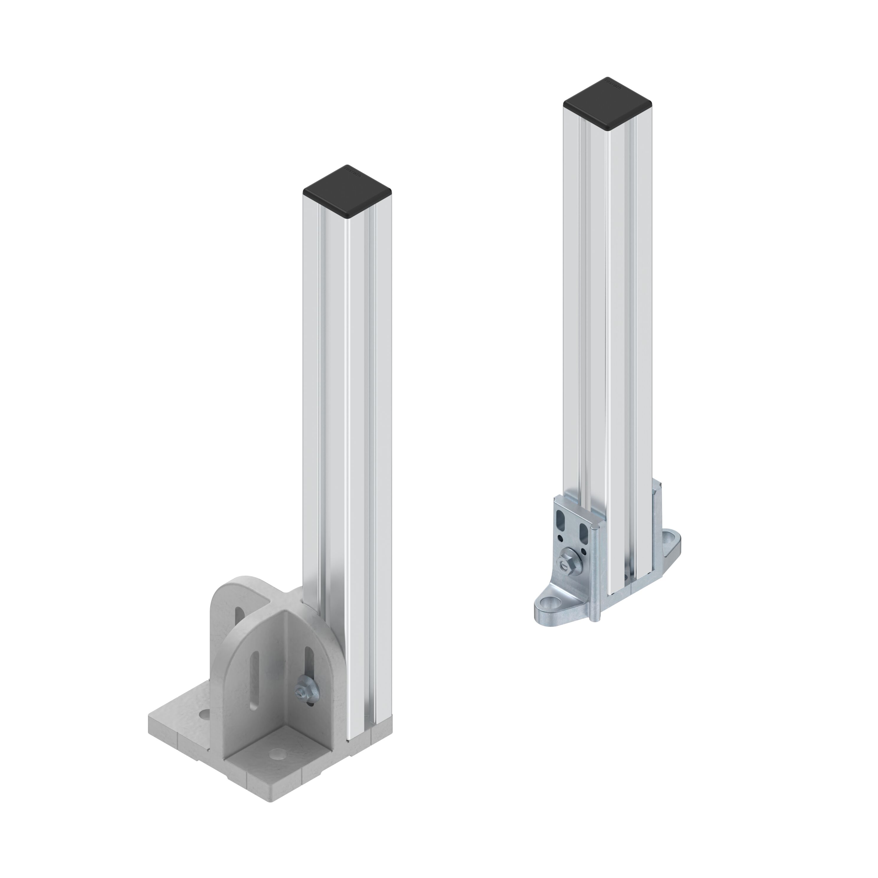 Fuß 45x45 für Rahmenprofile 22,5x45 und Aluminiumprofilen 45x45(L), Zinkdruckguss, Nut 10/8, ESD - Bosch Rexroth 3842564814