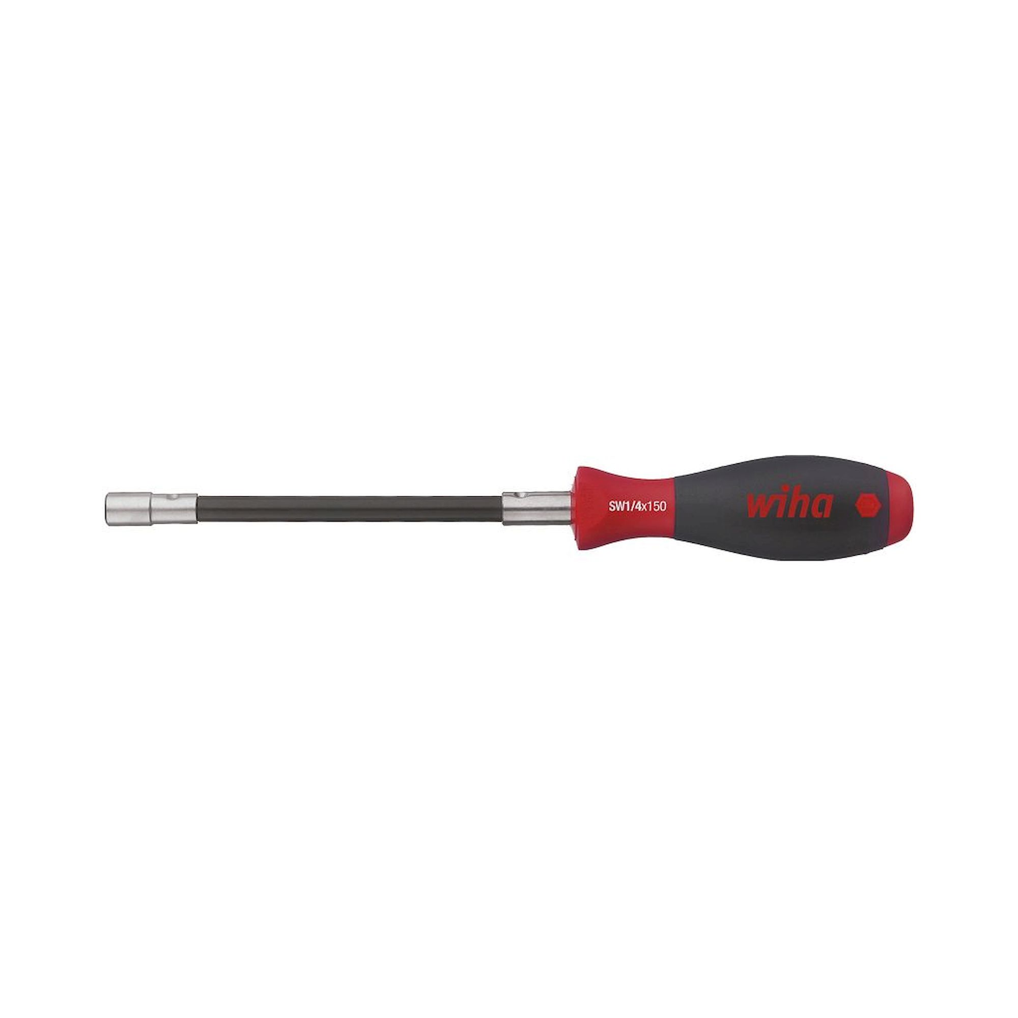 Wiha Screwdriver with bit holder SoftFinish clamping with retaining ring Flexible shaft, 1/4" (01479)