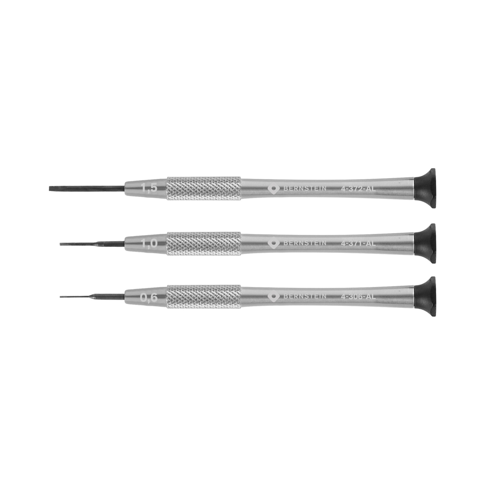 Bernstein 4-360-E01. Uhrmacher-Schraubendreher Satz 3-tlg Schlitz 0,6 / 1,0 / 1,5 mm