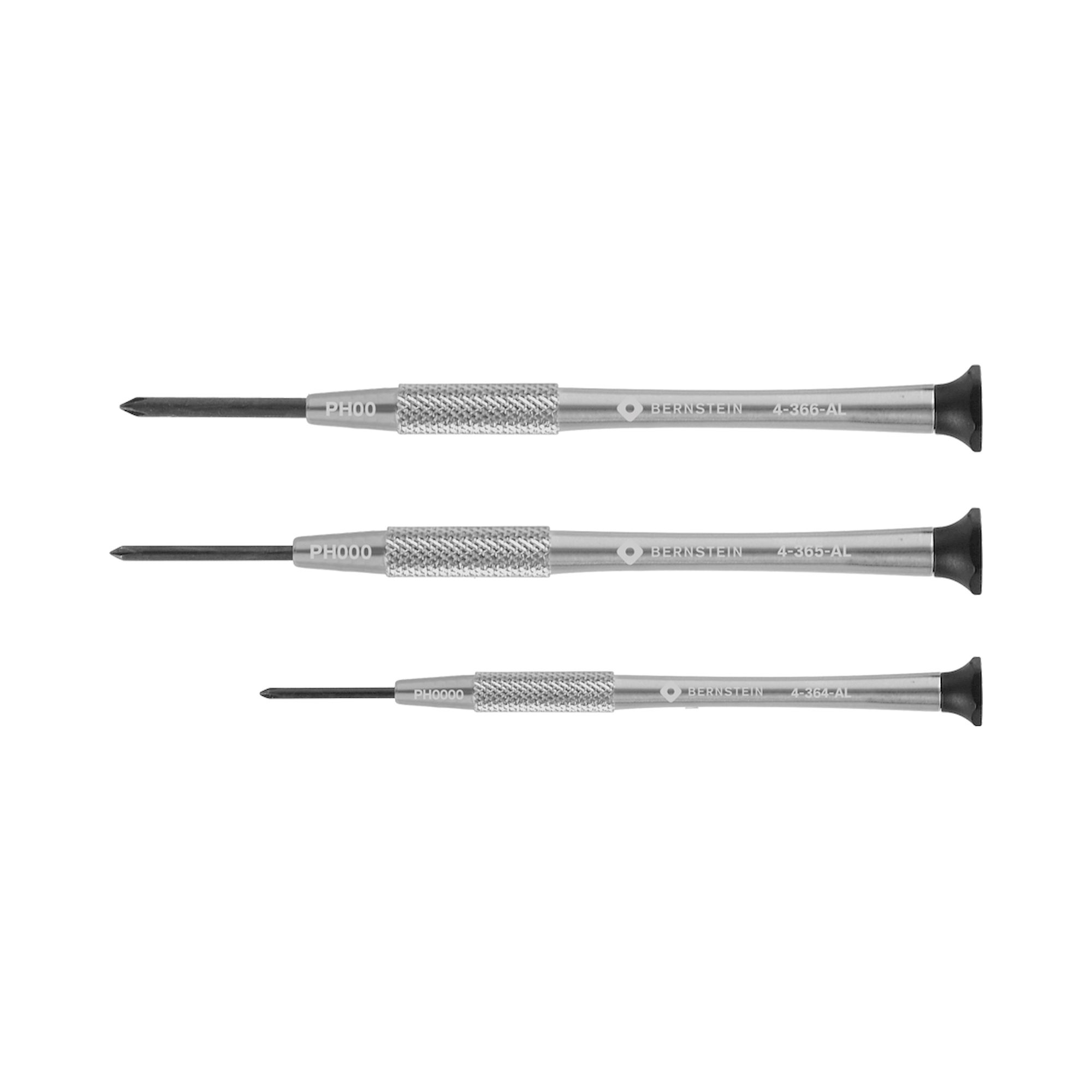Bernstein 4-360-E02. watchmaker screwdriver set 3 pcs cross-recess PH0000 / PH000 / PH00