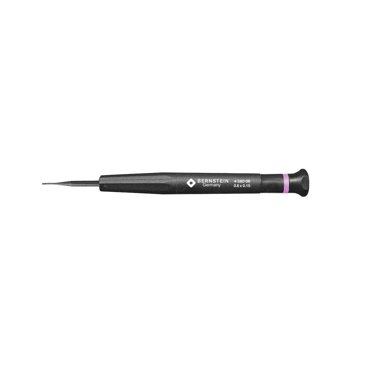 Micro Screwdriver Slotted, Blade Width 0.6 mm, Blade Length 17 mm - Bernstein 4-380-06